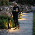 Outdoor Floor Lamp Weather Resistant LED Tall Round Base