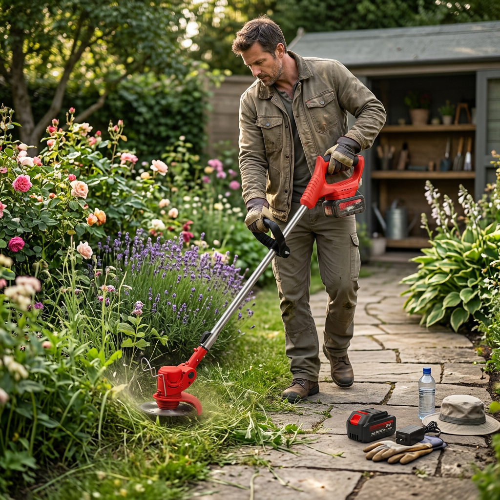 Cordless Grass Trimmer Battery Powered Garden Lightweight