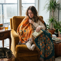 Cotton Throw Blanket Reversible Decorative Fringe Design