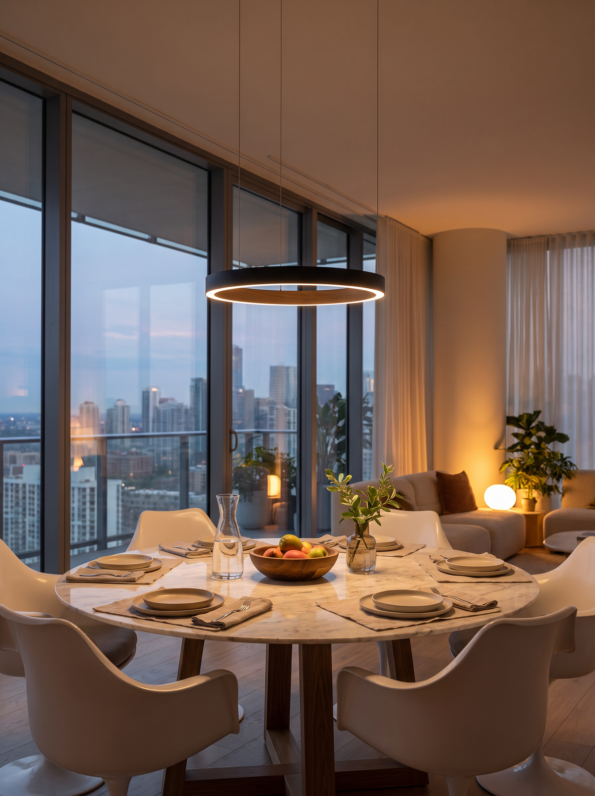 Short drop ceiling light in a standard height room