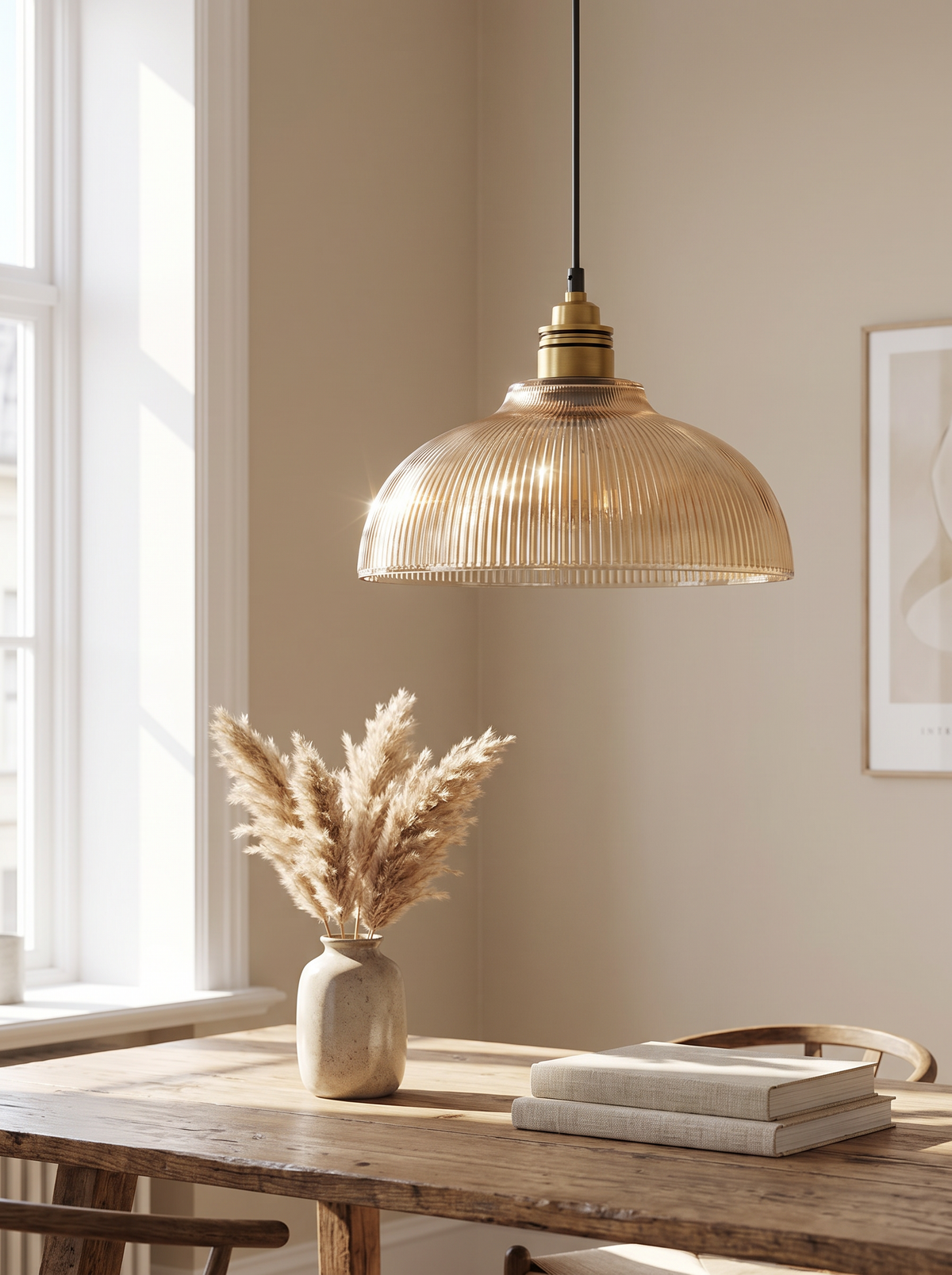 LumiVibe Ribbed Glass Pendant lifestyle 2