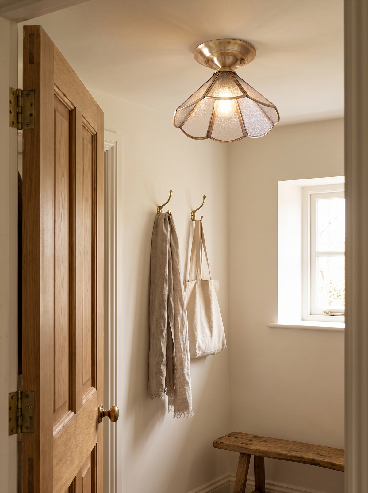 Scalloped Brass Semi Flush Ceiling Light lifestyle 3
