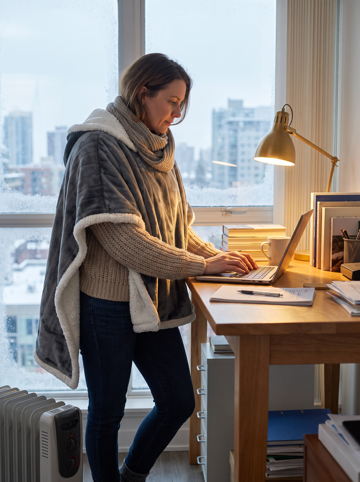 Wearable Electric Heated Winter Throw lifestyle 1