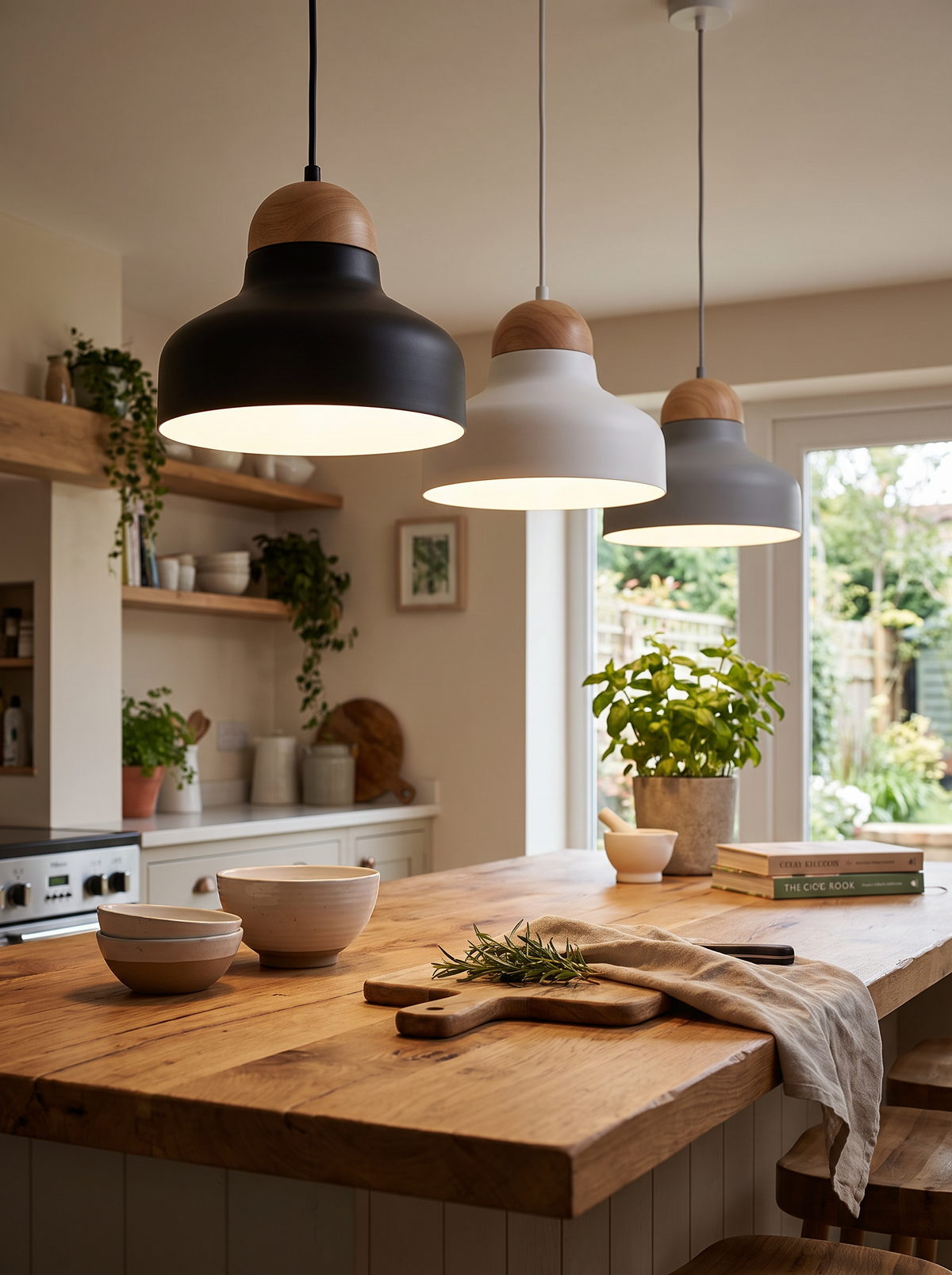 Wood and Macaron Colour Pendant Light lifestyle 3