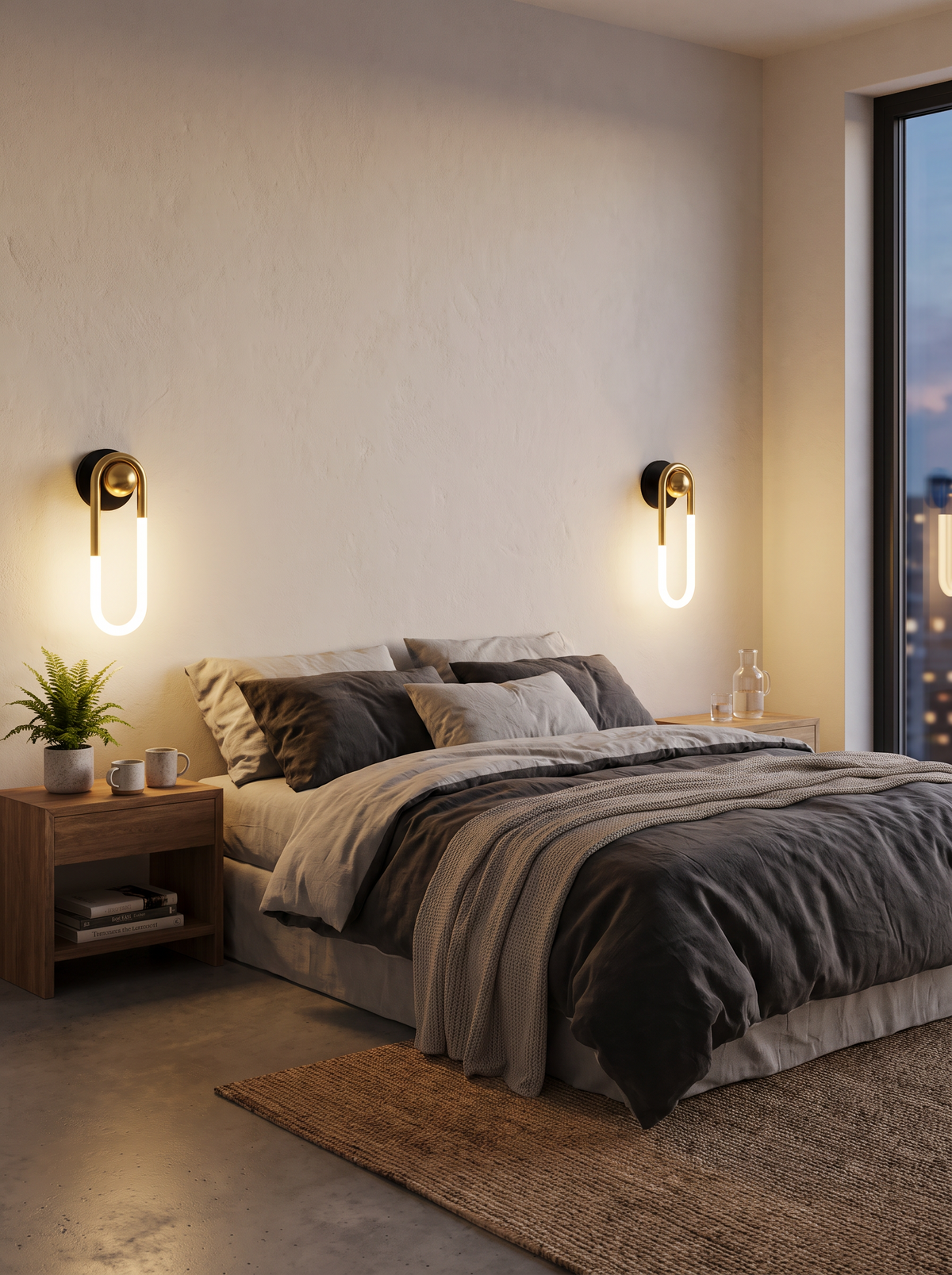 Brass and Black Minimalist Wall Lamp lifestyle 1