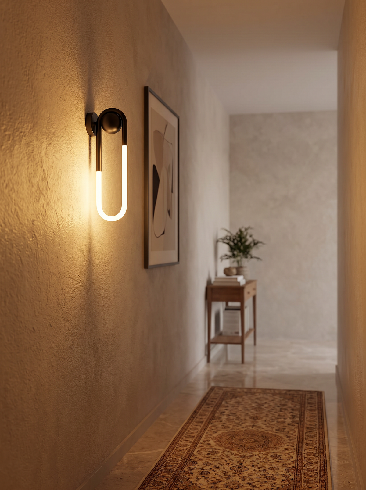 Brass and Black Minimalist Wall Lamp lifestyle 3