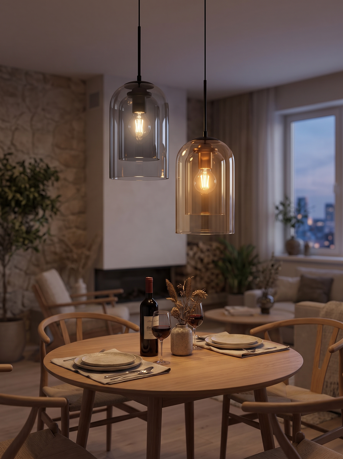 Mica Double Glass Pendant Lamp lifestyle 3
