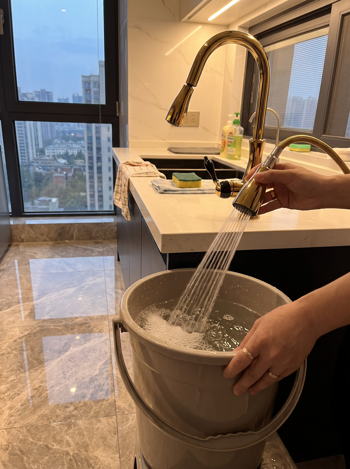 Pull Out Metal Kitchen Sink Tap lifestyle 3