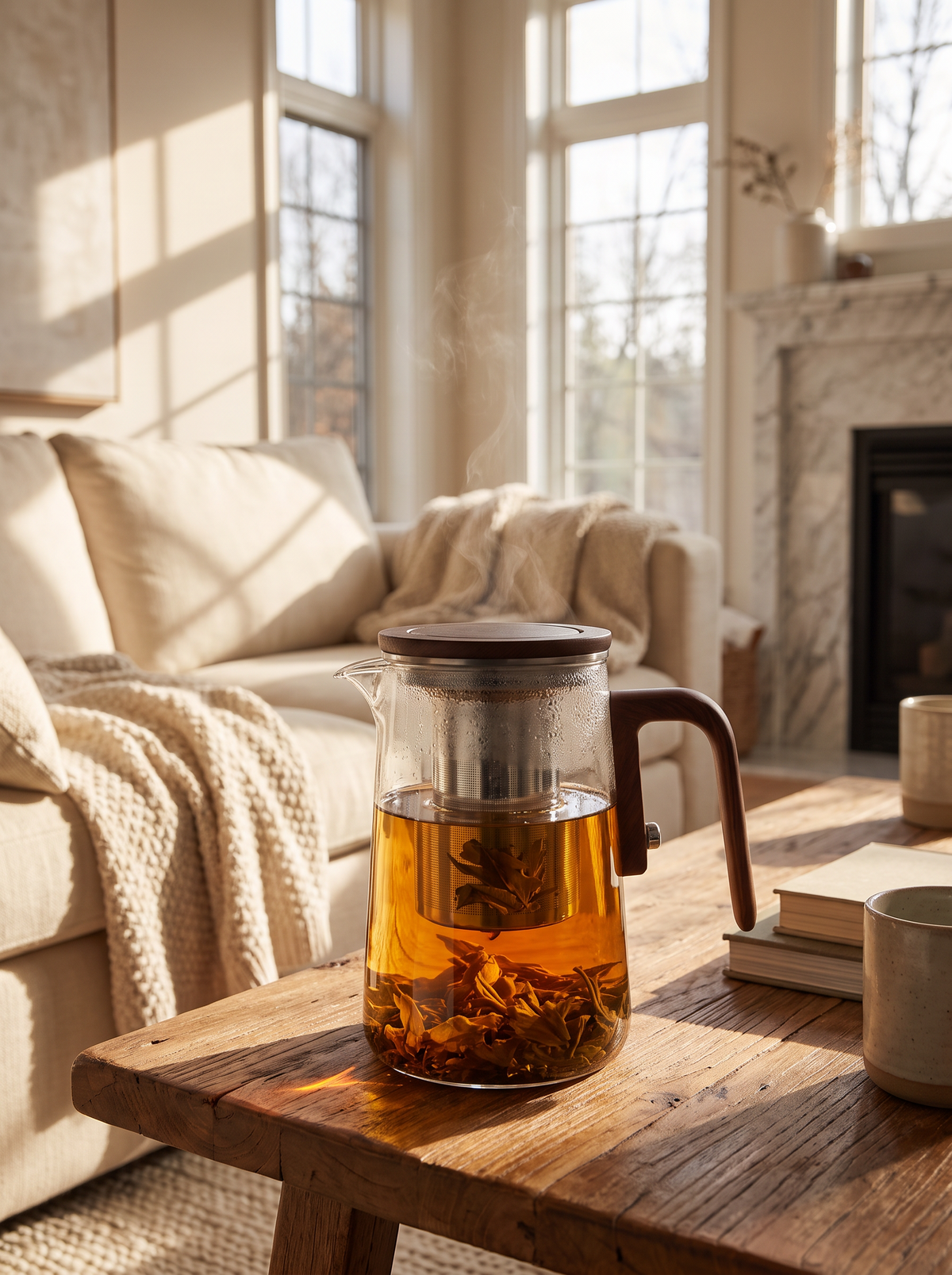 Glass Teapot with Loose Leaf Infuser lifestyle 1