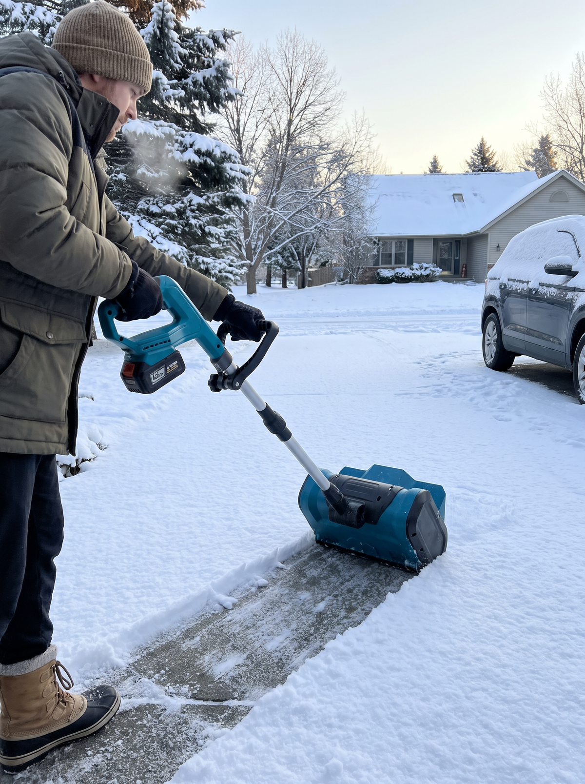 Cordless Battery Snow Blower Sweeper lifestyle 1