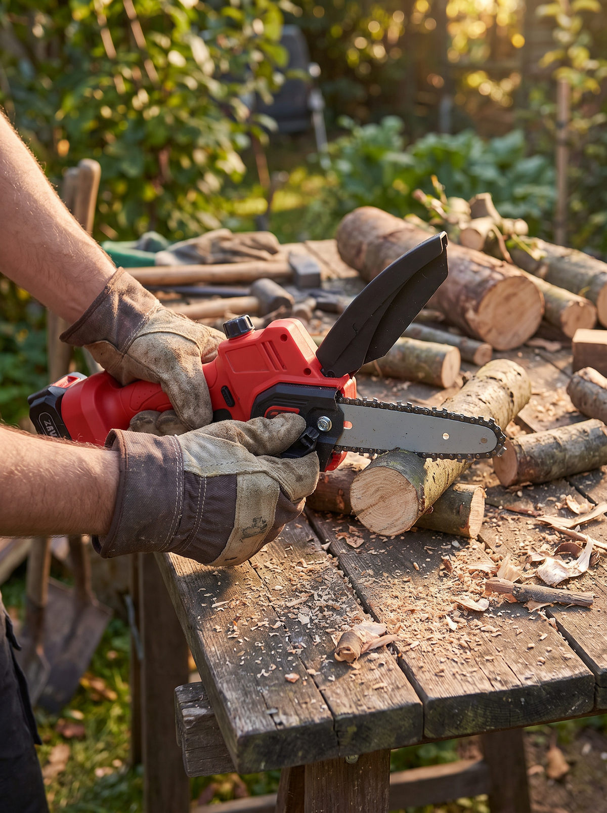 Mini Electric Chainsaw Pruning Tool lifestyle 2