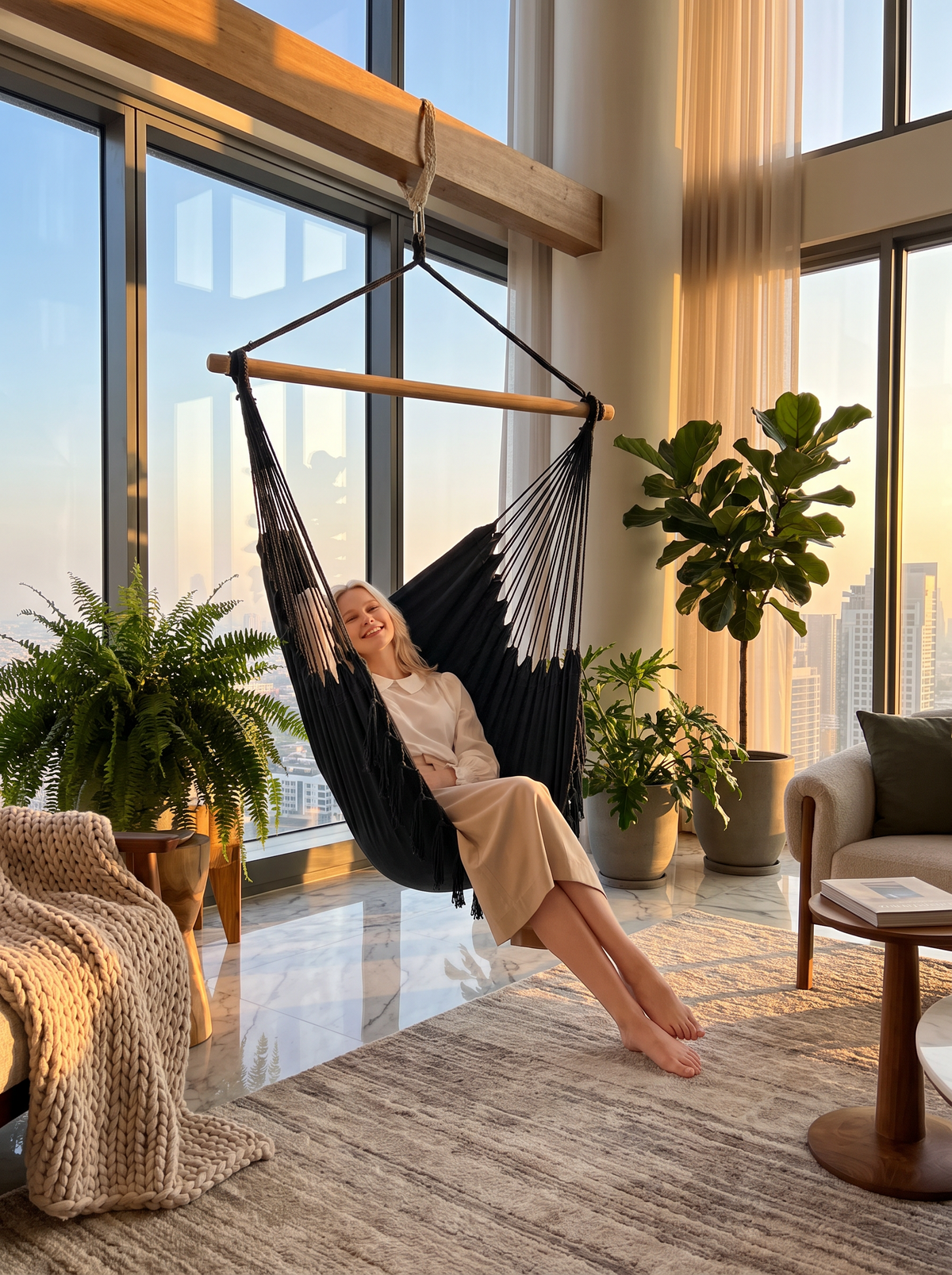 Hanging Hammock Swing Chair Seat lifestyle 3