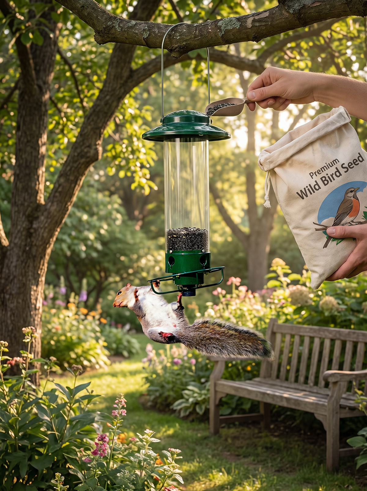 Squirrel Proof Metal Tube Bird Feeder lifestyle 3