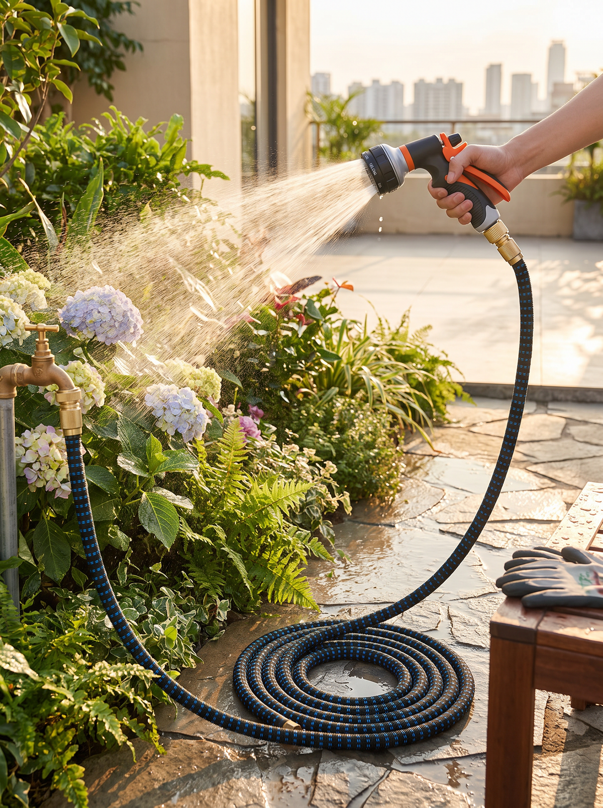 Kink Resistant Flat Coil Garden Hose lifestyle 3