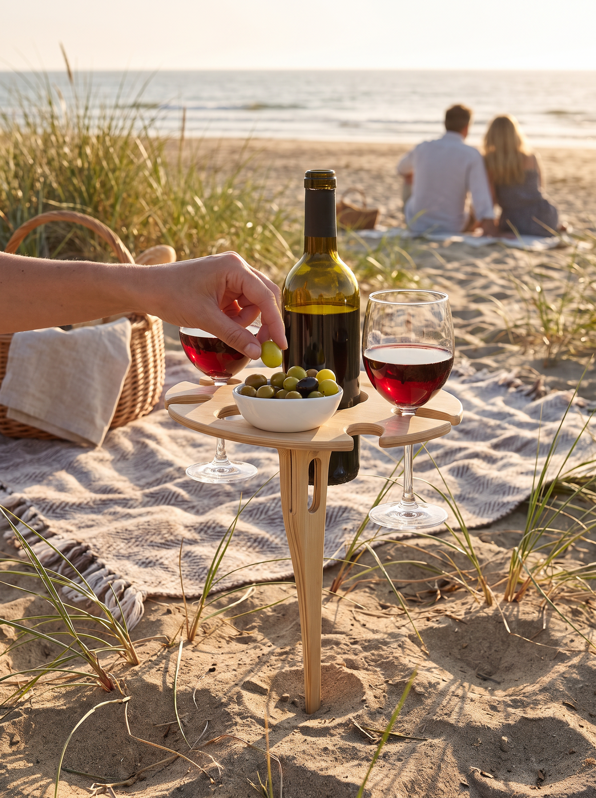 Outdoor Spike Picnic Wine Table lifestyle 2