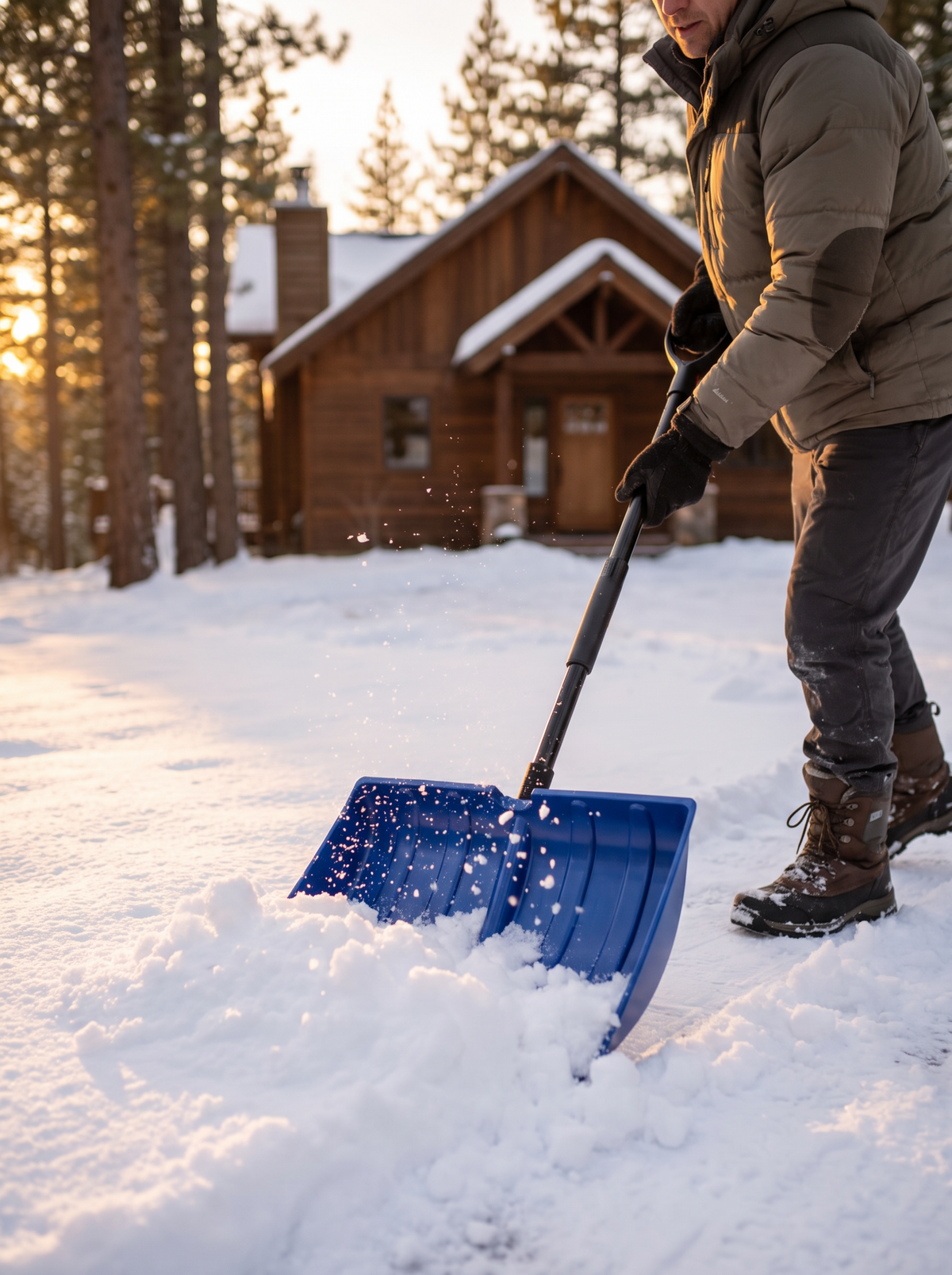 Wide Blade Adjustable Snow Shovel lifestyle 1