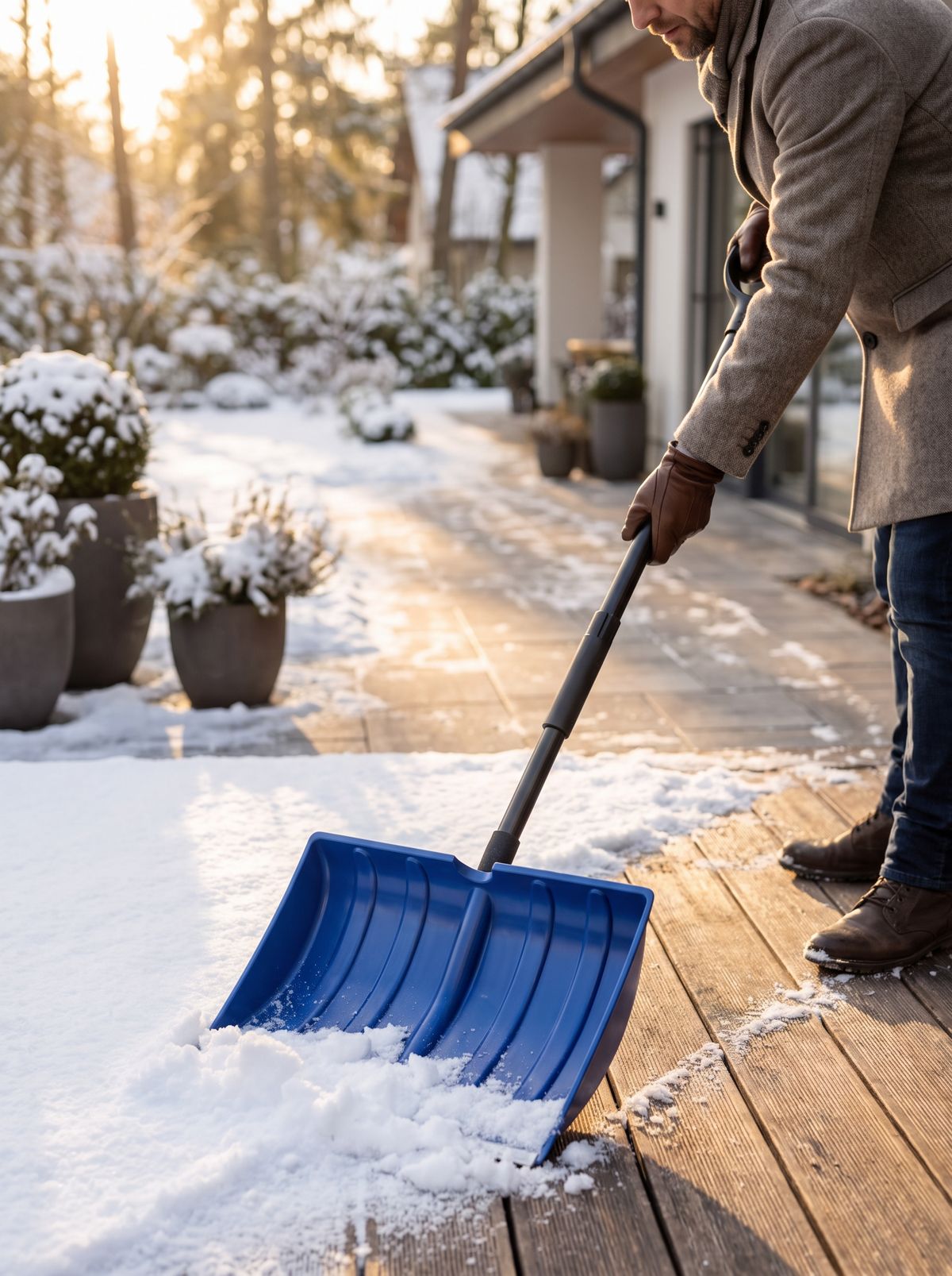 Wide Blade Adjustable Snow Shovel lifestyle 3