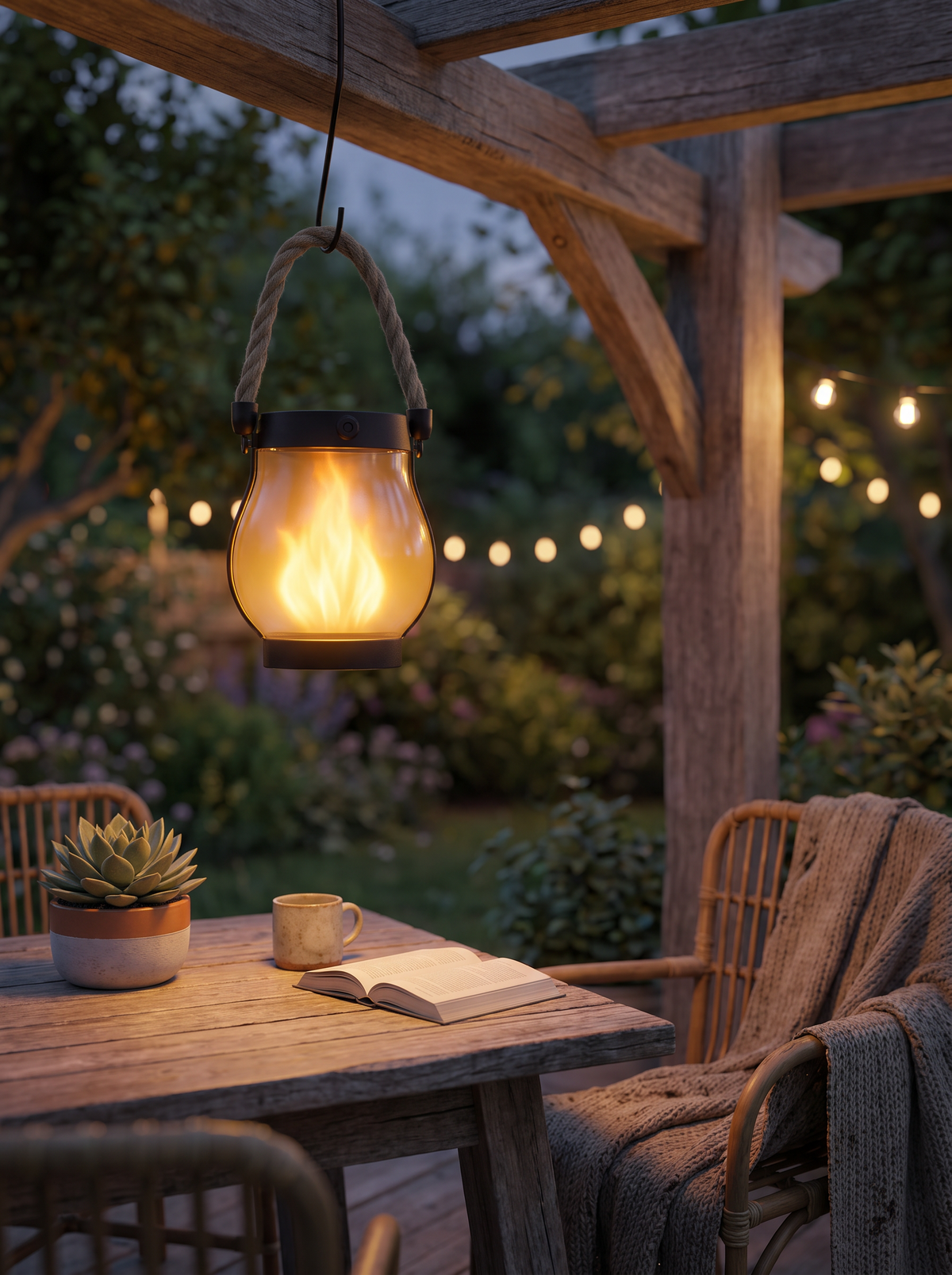 Hanging Solar Flame Effect Lantern lifestyle 2