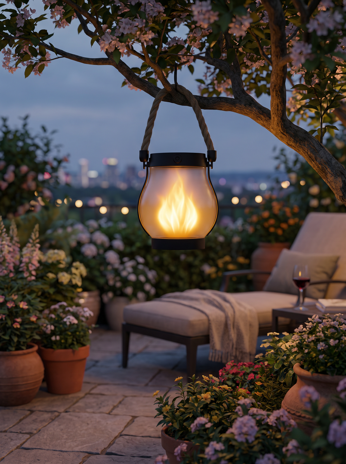 Hanging Solar Flame Effect Lantern lifestyle 3
