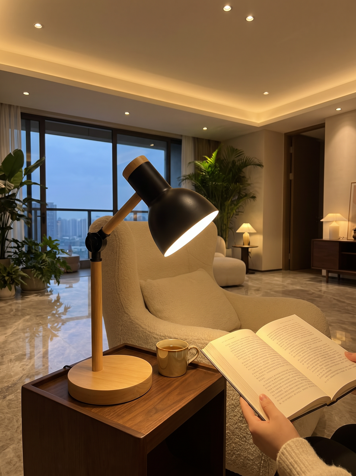 Nordic Adjustable Wooden Desk Lamp lifestyle 1