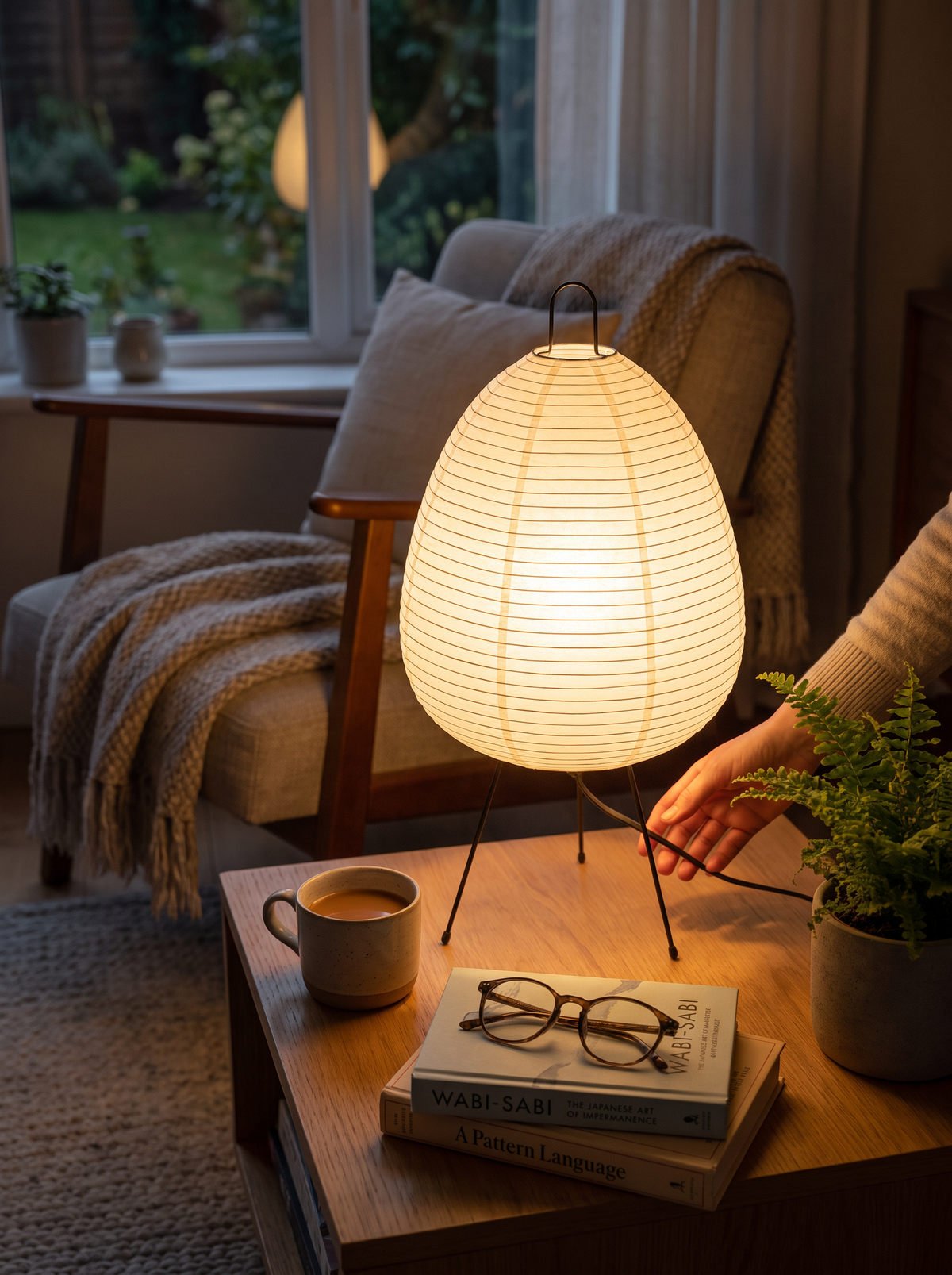 Japanese Rice Paper Zen Table Lamp lifestyle 2