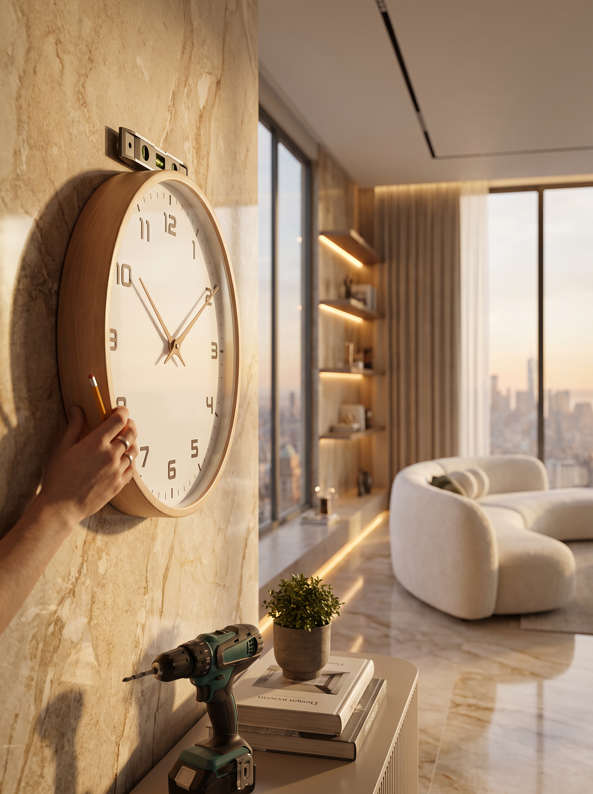 Modern Wooden Silent Wall Clock lifestyle 3