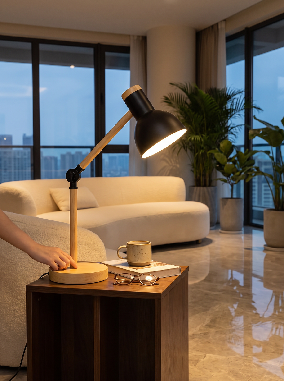 Nordic Adjustable Wooden Desk Lamp lifestyle 3