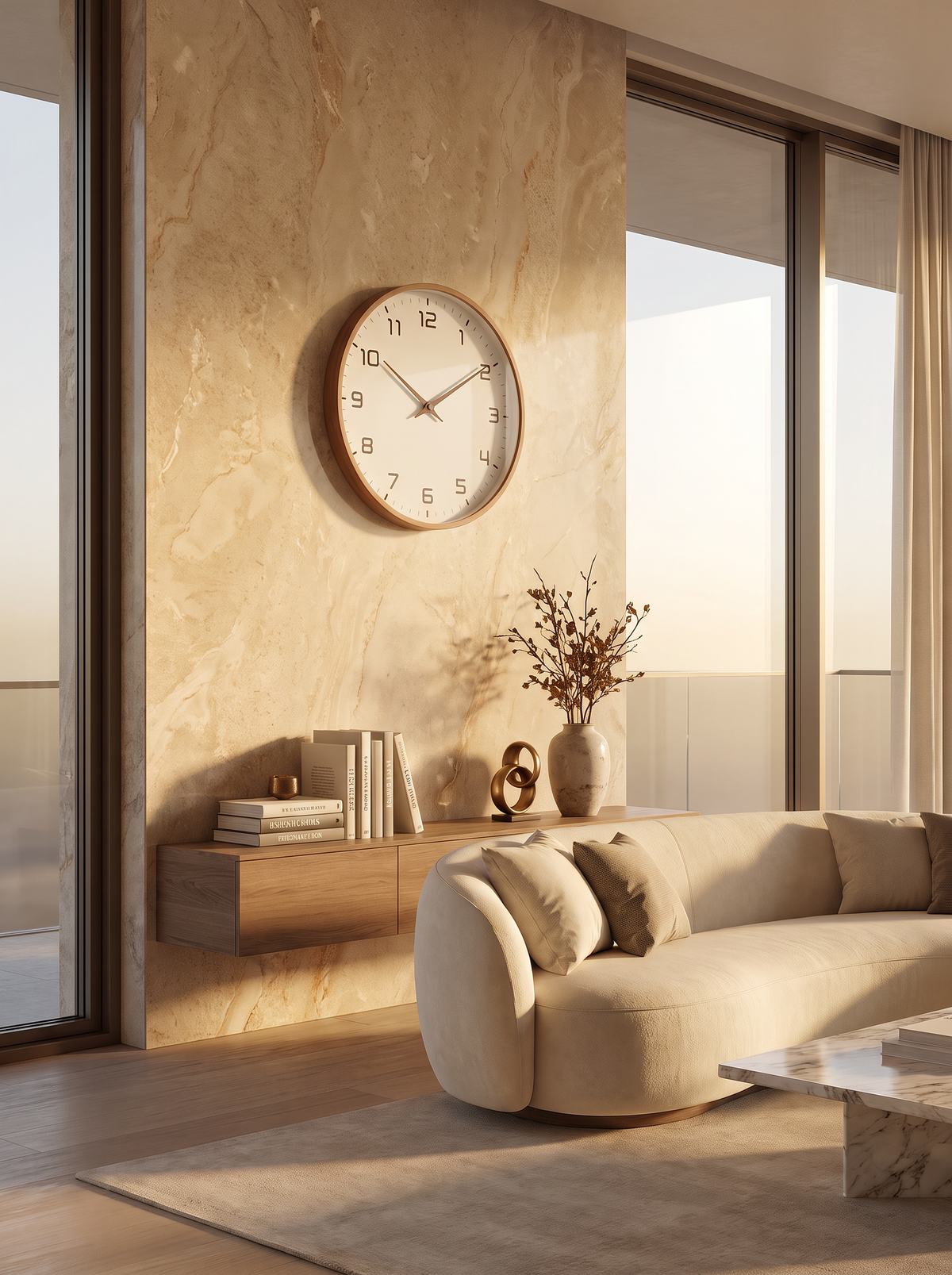 Modern Wooden Silent Wall Clock lifestyle 1