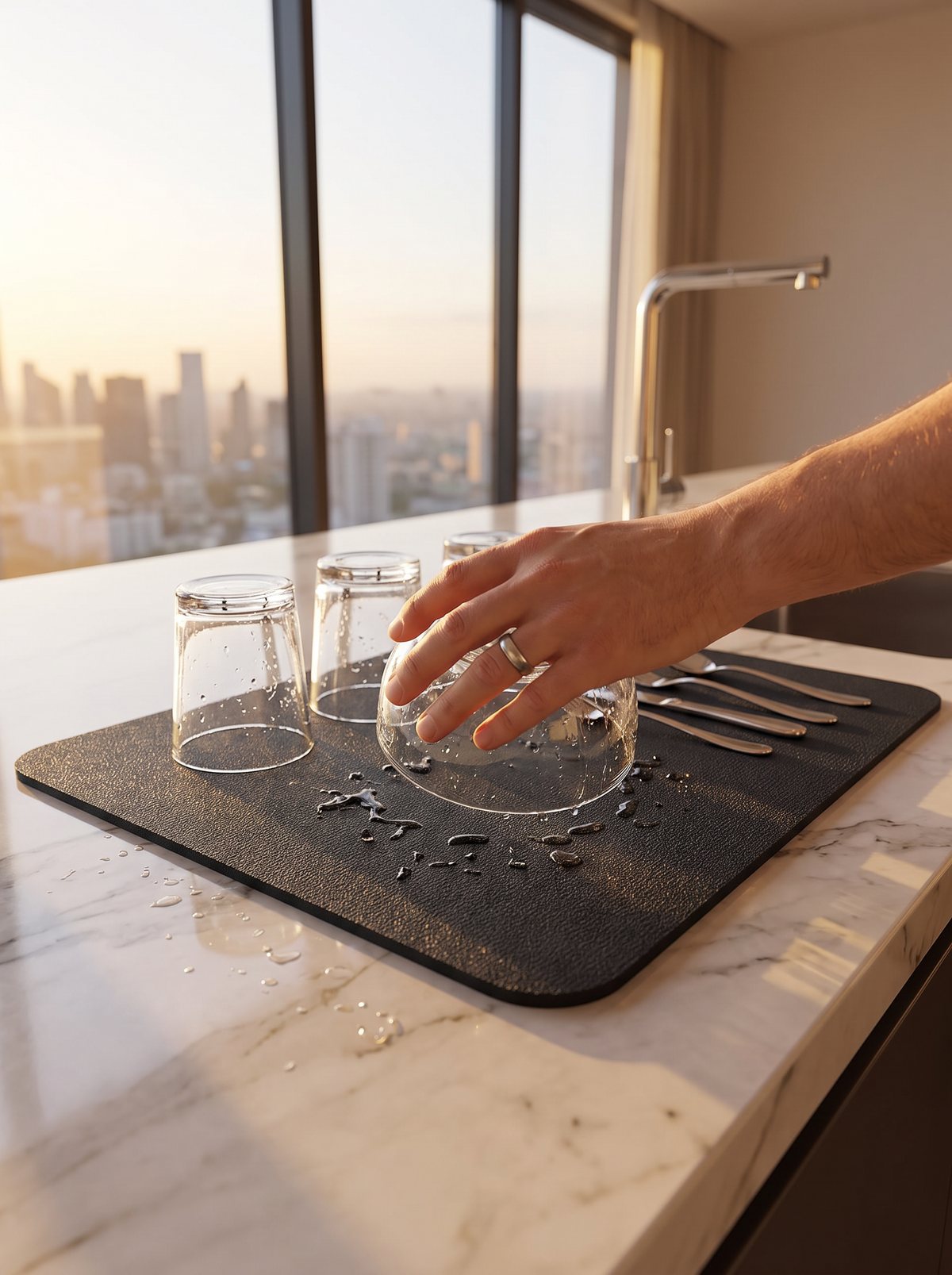 Absorbent Kitchen Counter Drying Mat lifestyle 1
