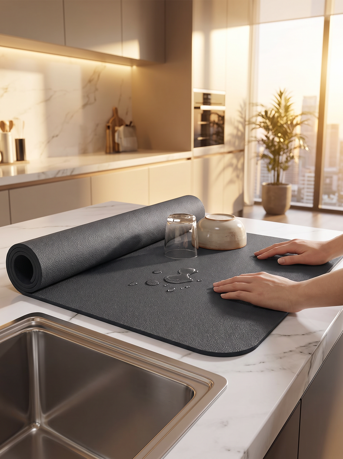 Absorbent Kitchen Counter Drying Mat lifestyle 3