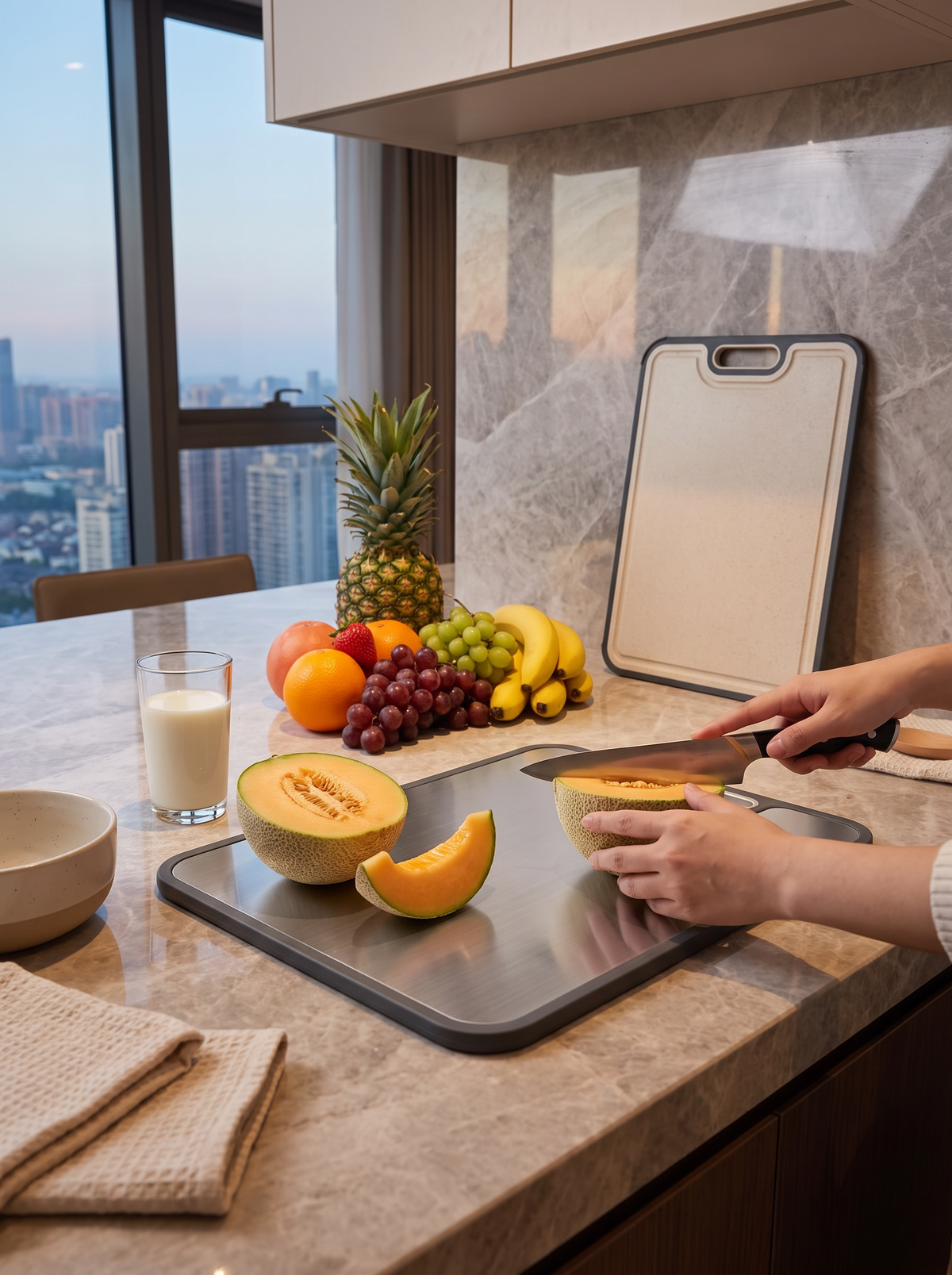 Double Sided Metal Kitchen Prep Board lifestyle 2