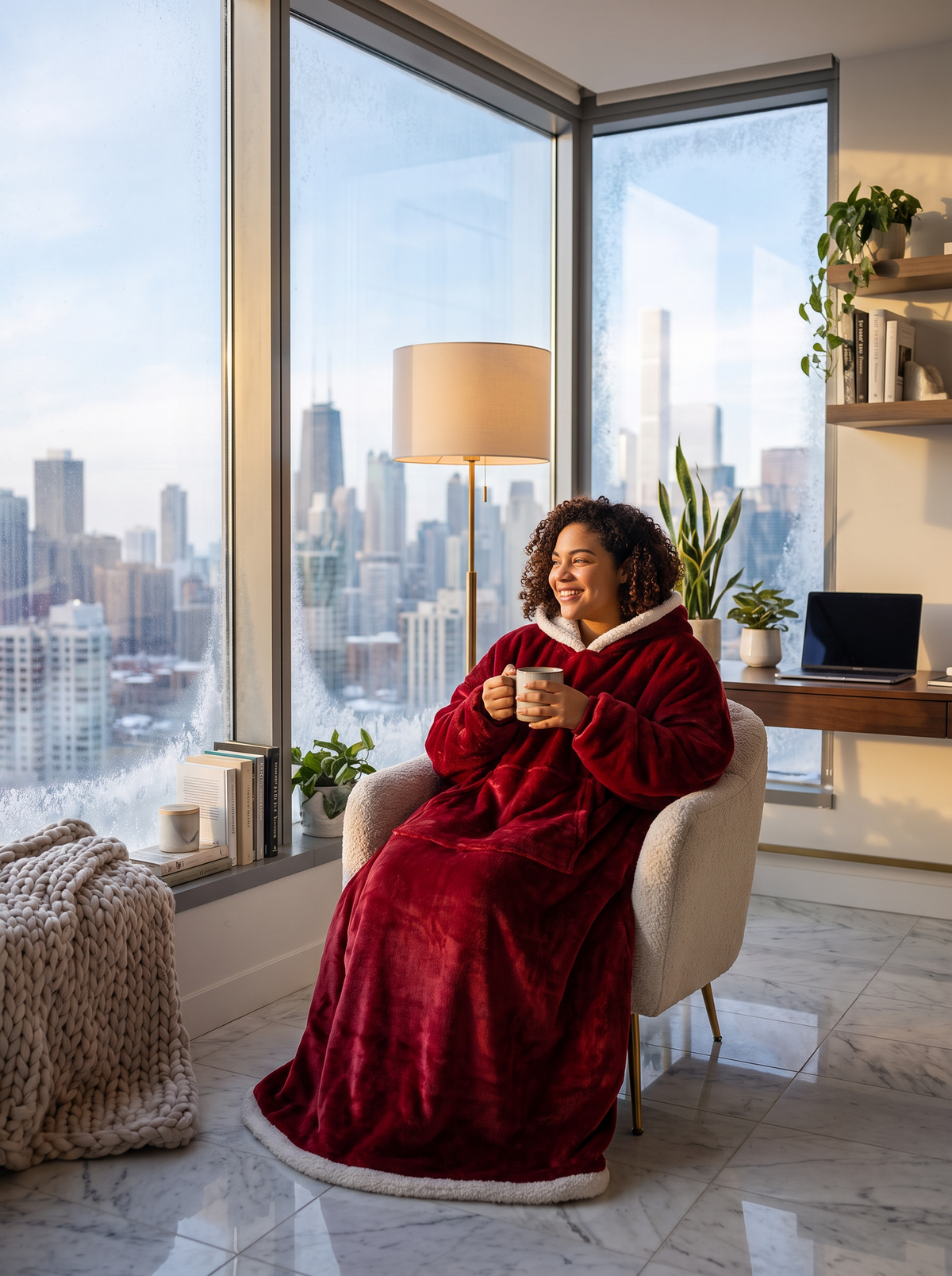 Womens Oversized Blanket Hoodie lifestyle 2