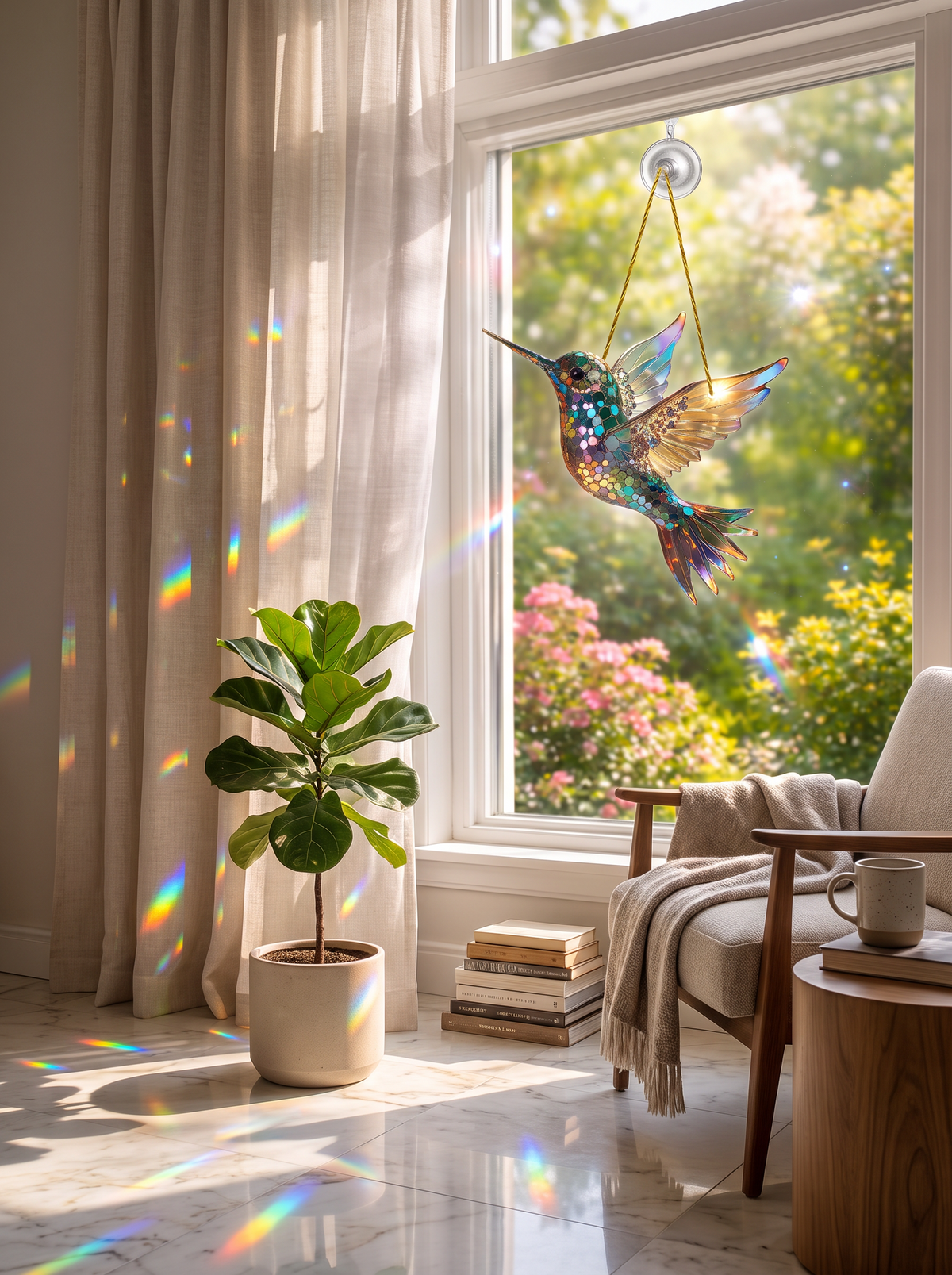 Hummingbird Hanging Window Suncatcher lifestyle 1