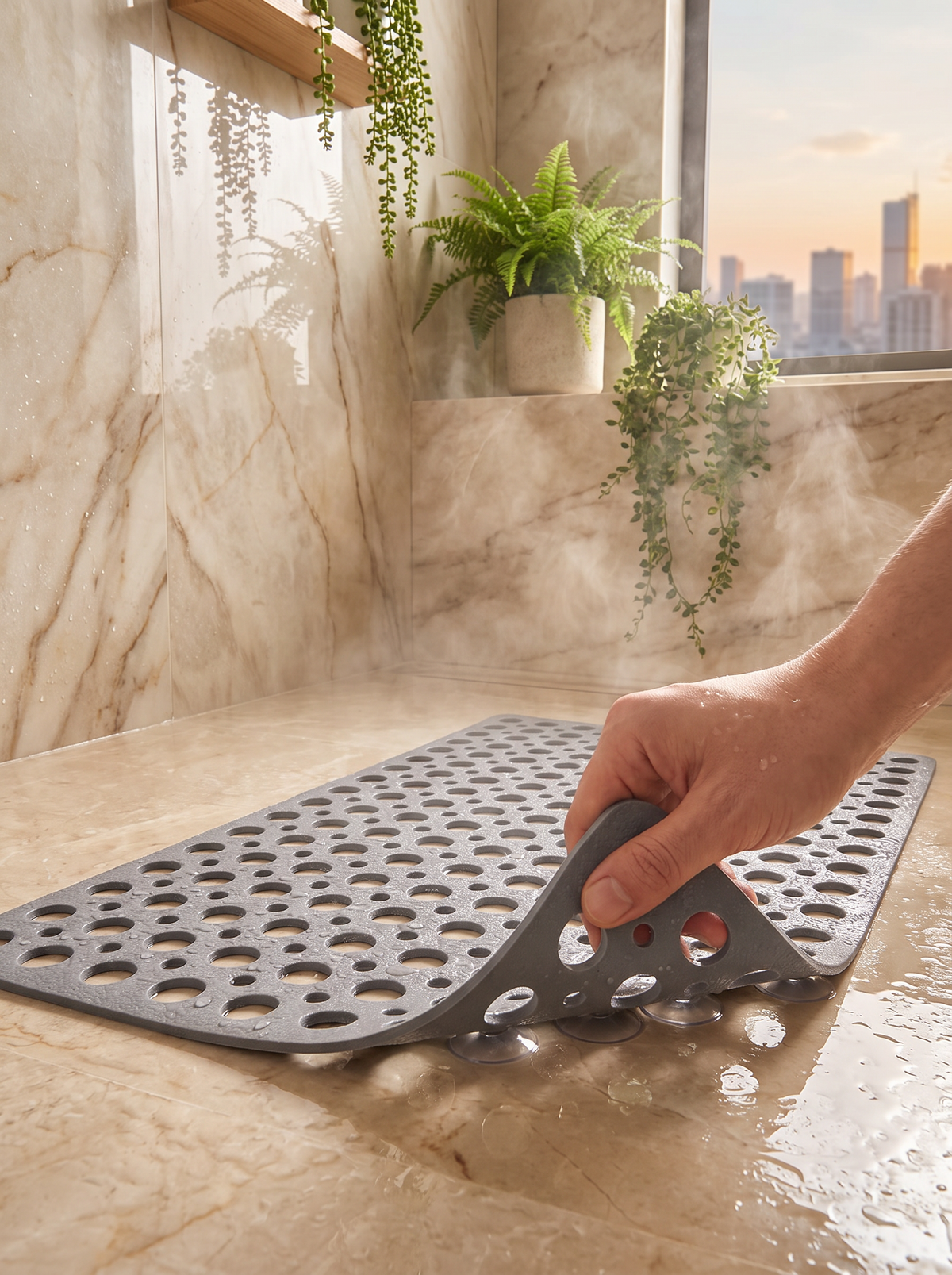 Suction Cup Non Slip Shower Bath Mat lifestyle 3