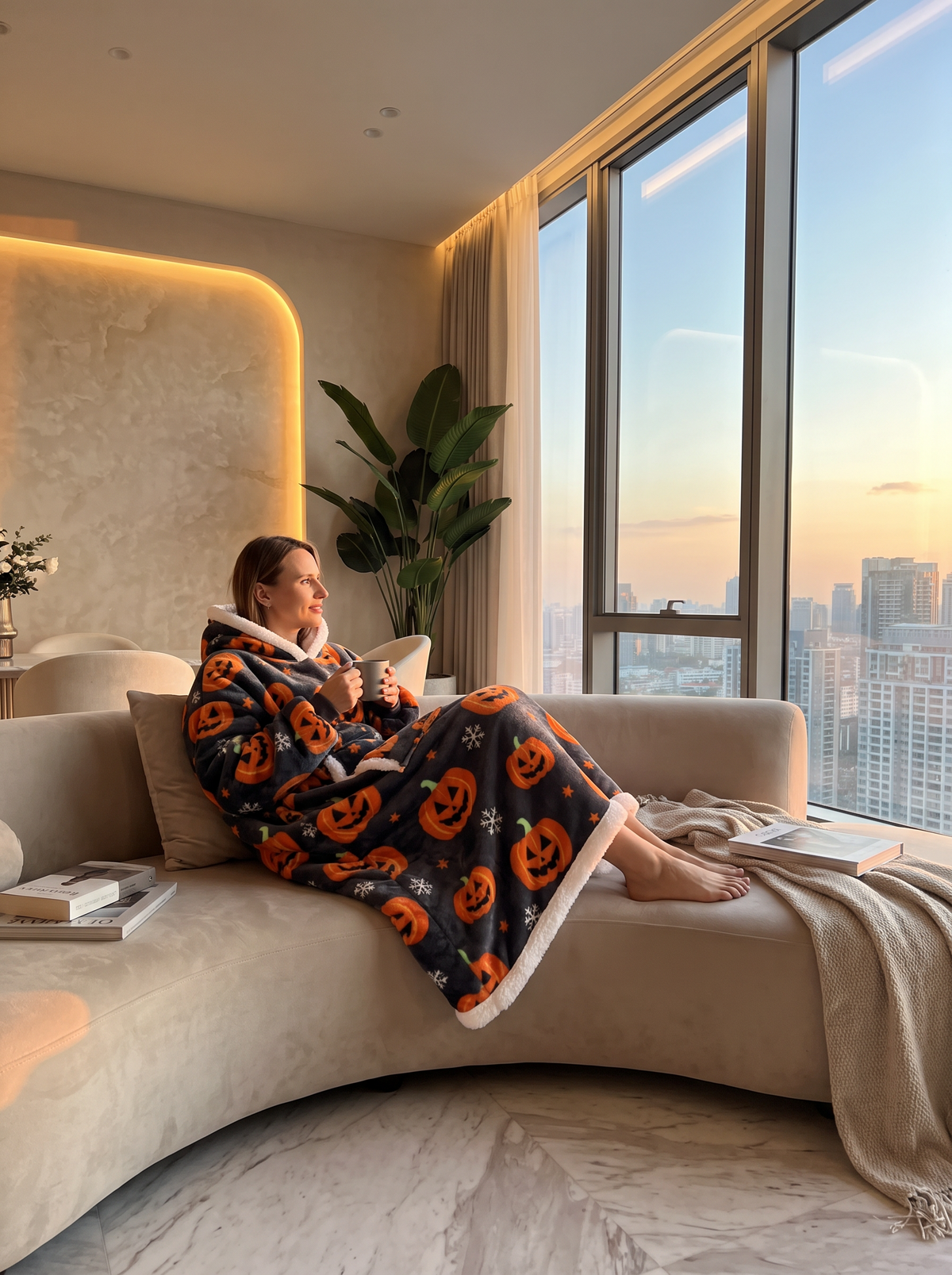 Oversized Wearable Hooded Blanket lifestyle 1