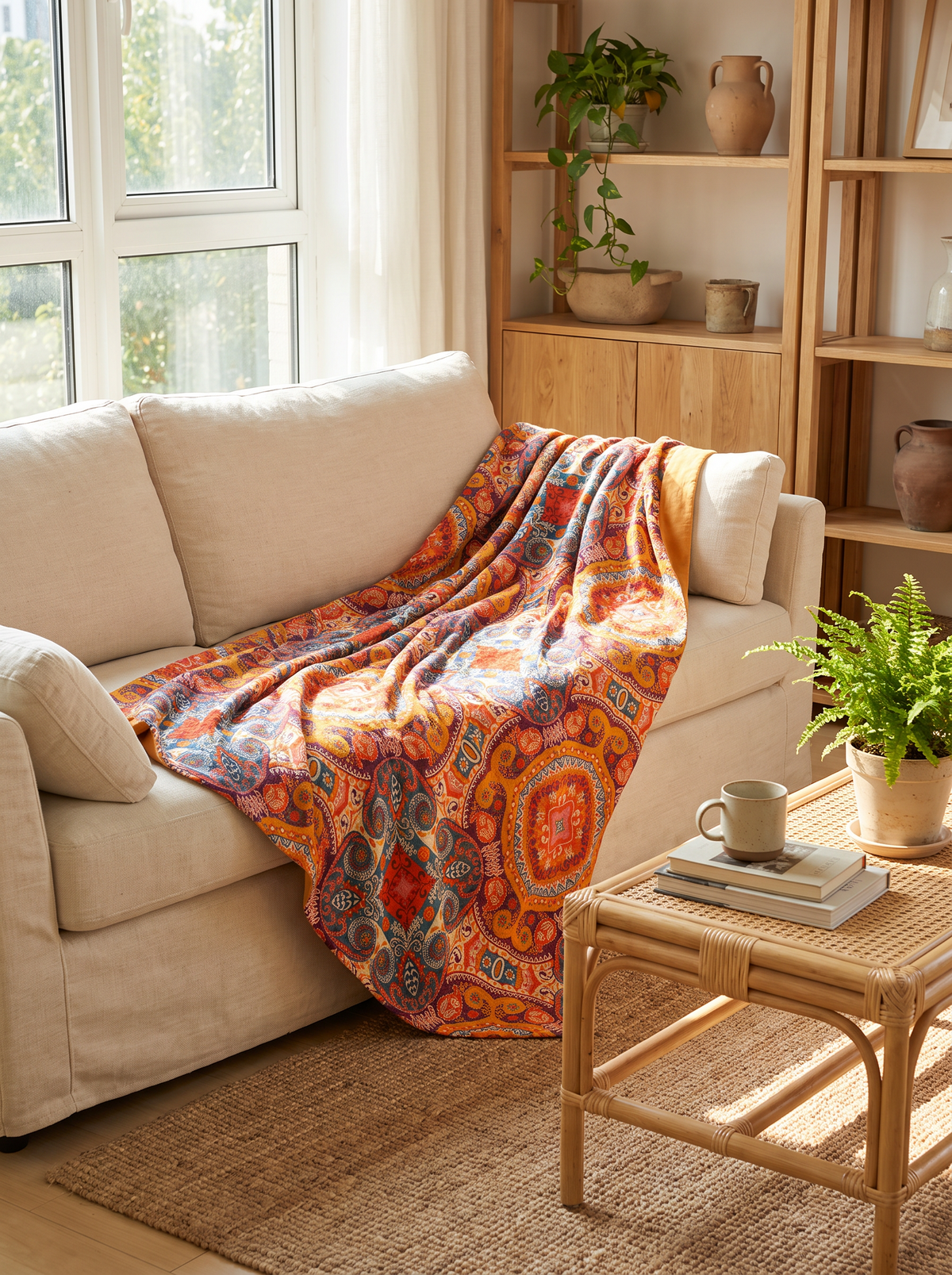 Boho reversible cooling blanket d3