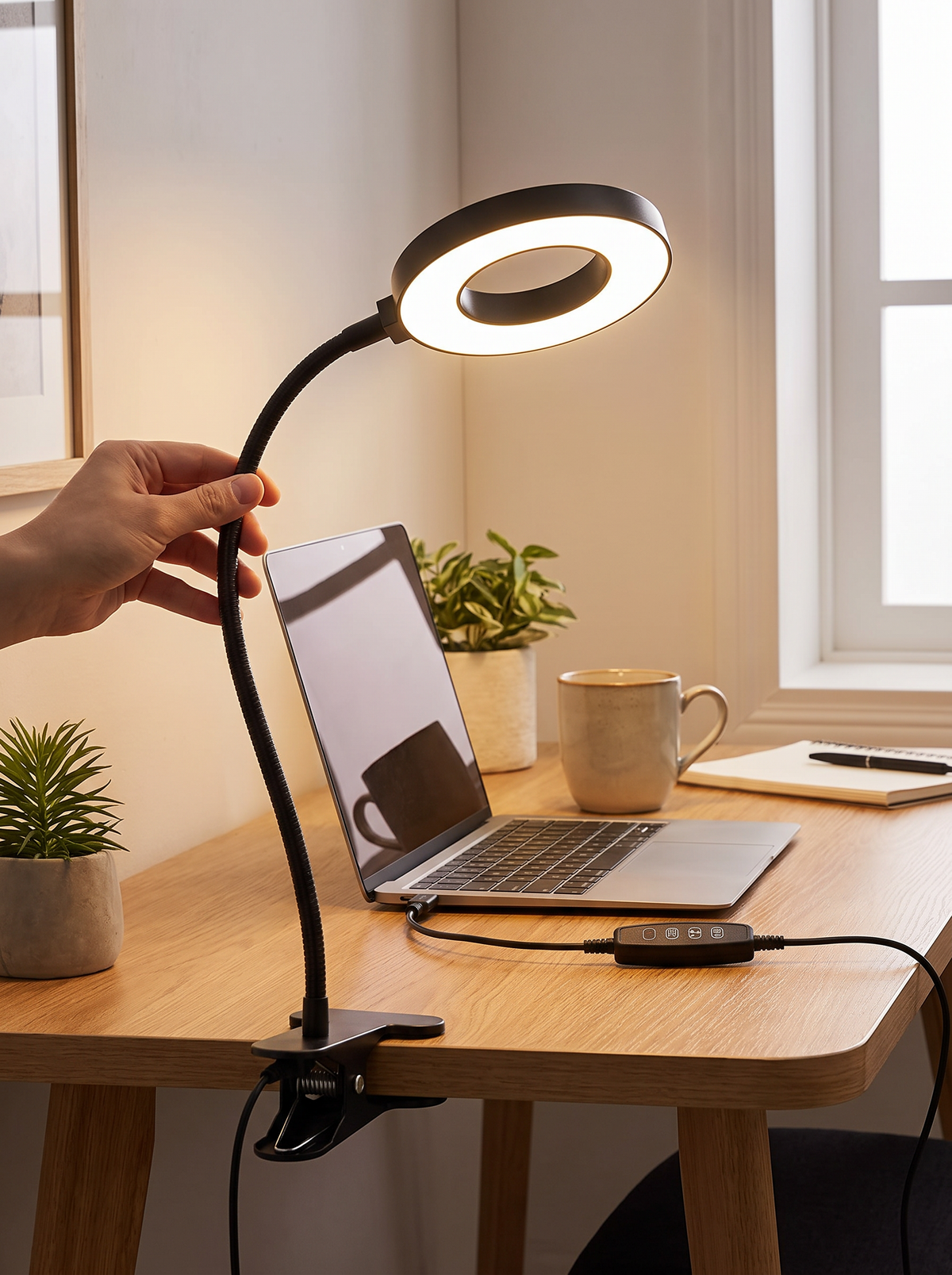 Flexible clip on LED desk reading lamp b2