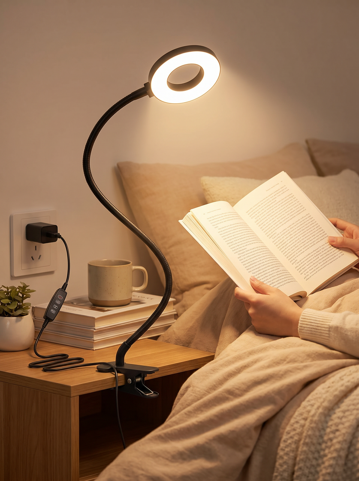 Flexible clip on LED desk reading lamp b3