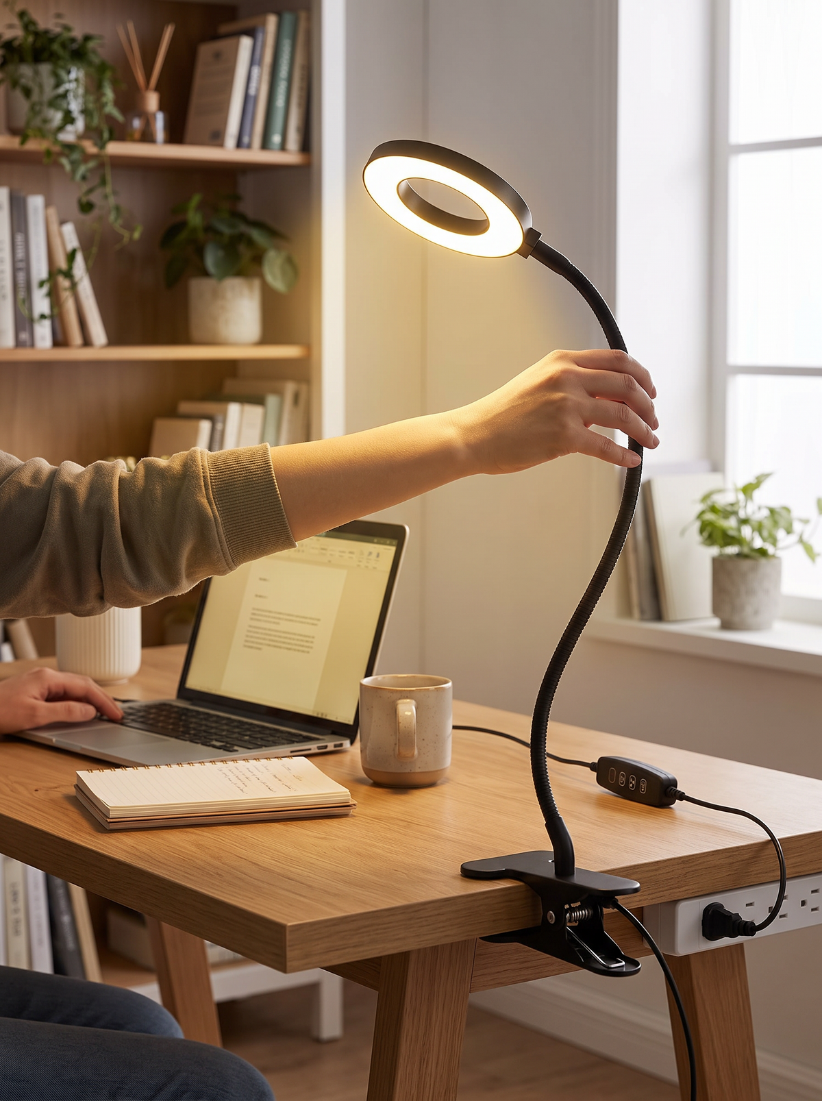 Flexible clip on LED desk reading lamp b1