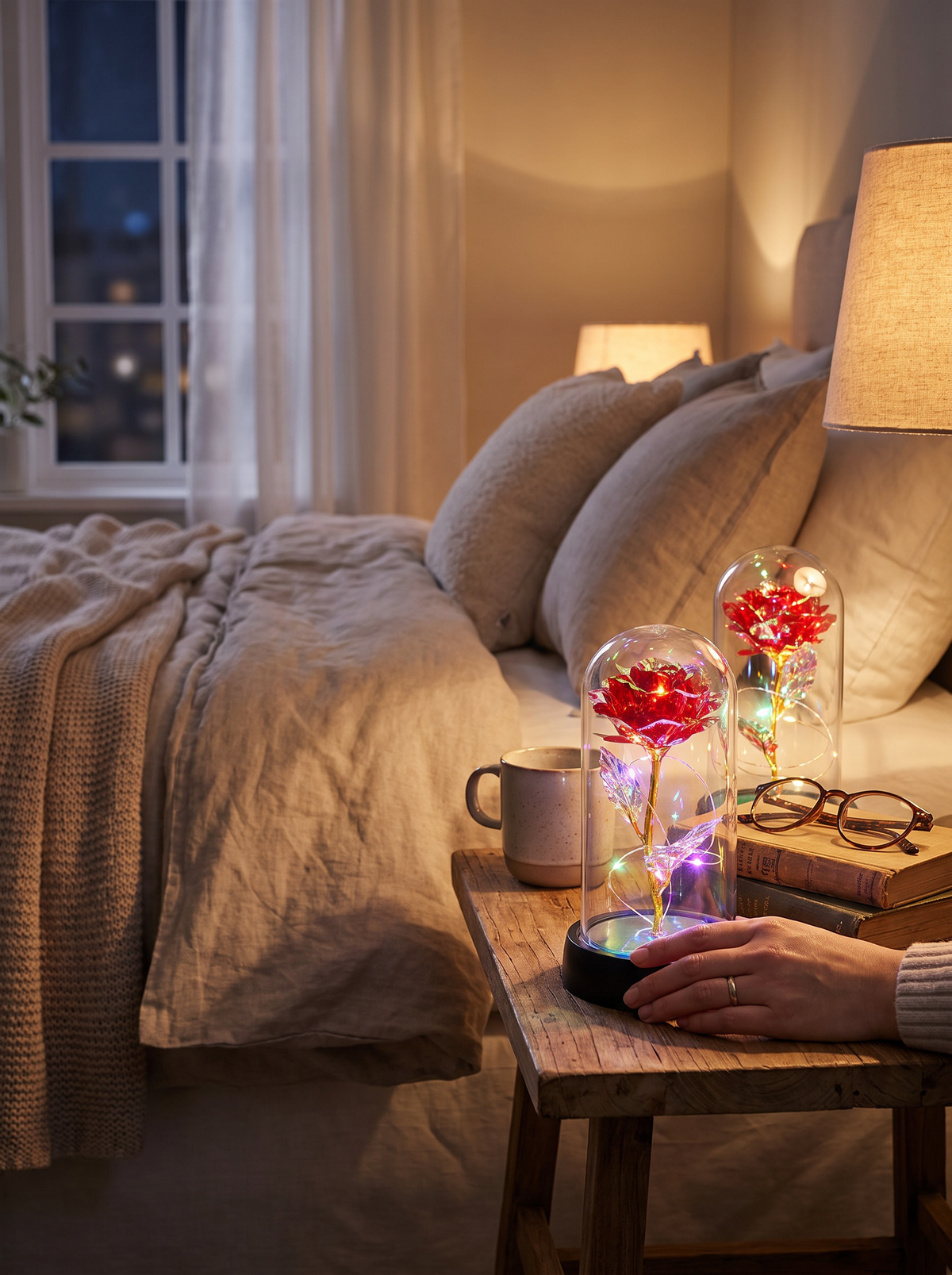 Rose dome LED night light d1
