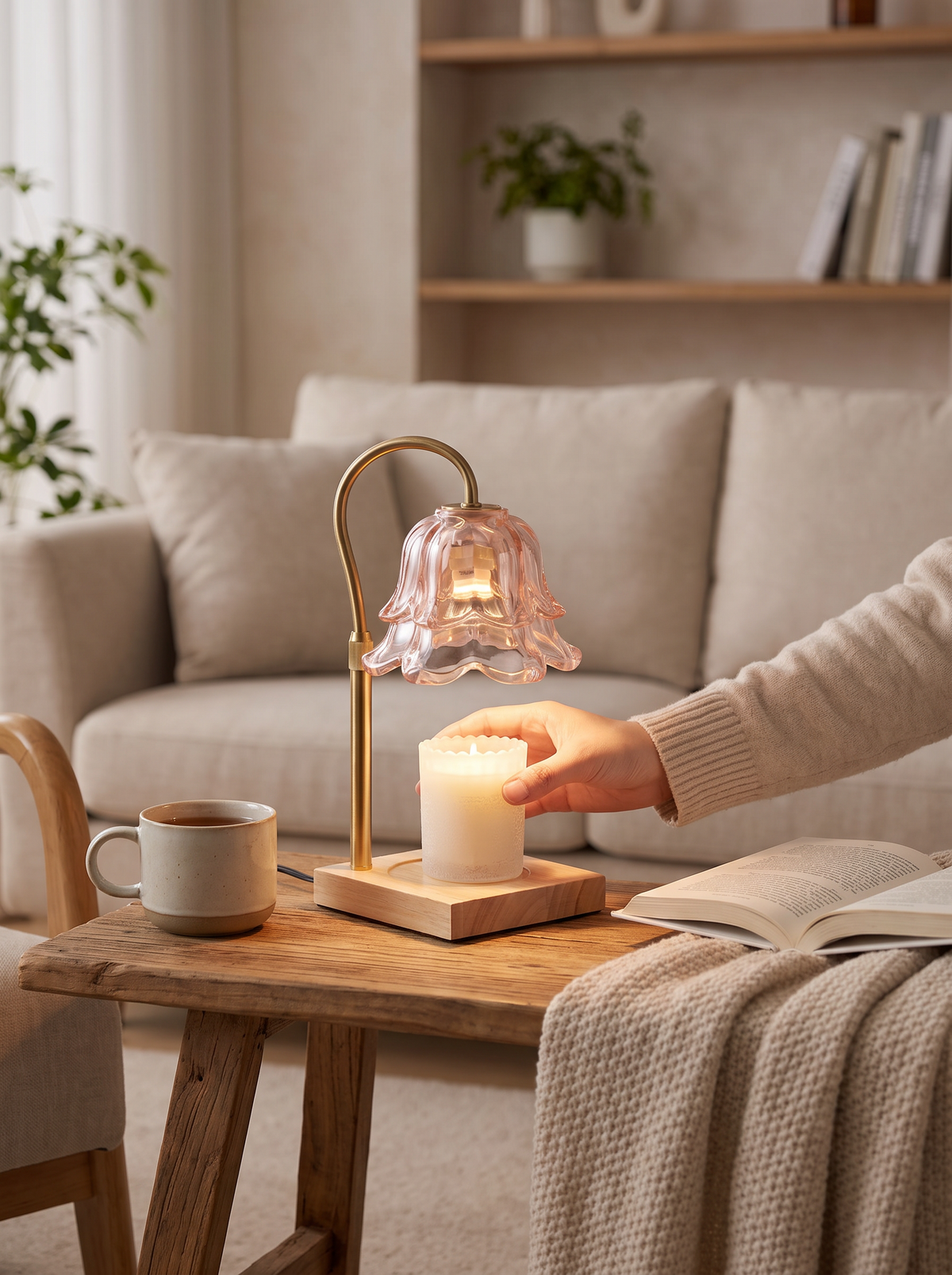 Gold glass electric candle warmer lamp a1