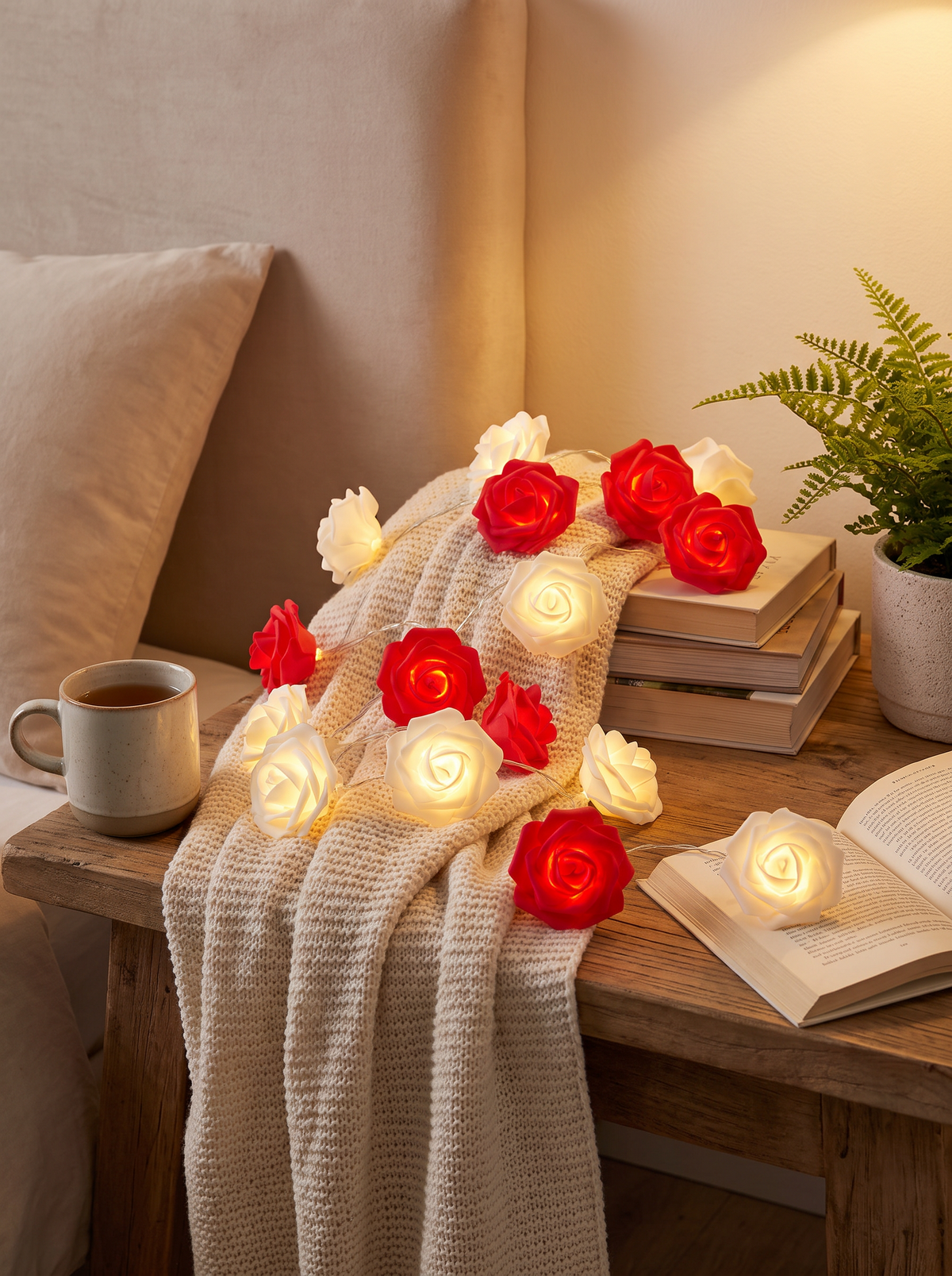 Rose flower battery string lights a2