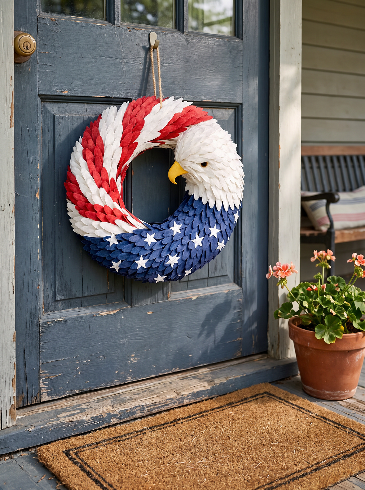 Eagle boxwood memorial wreath 3