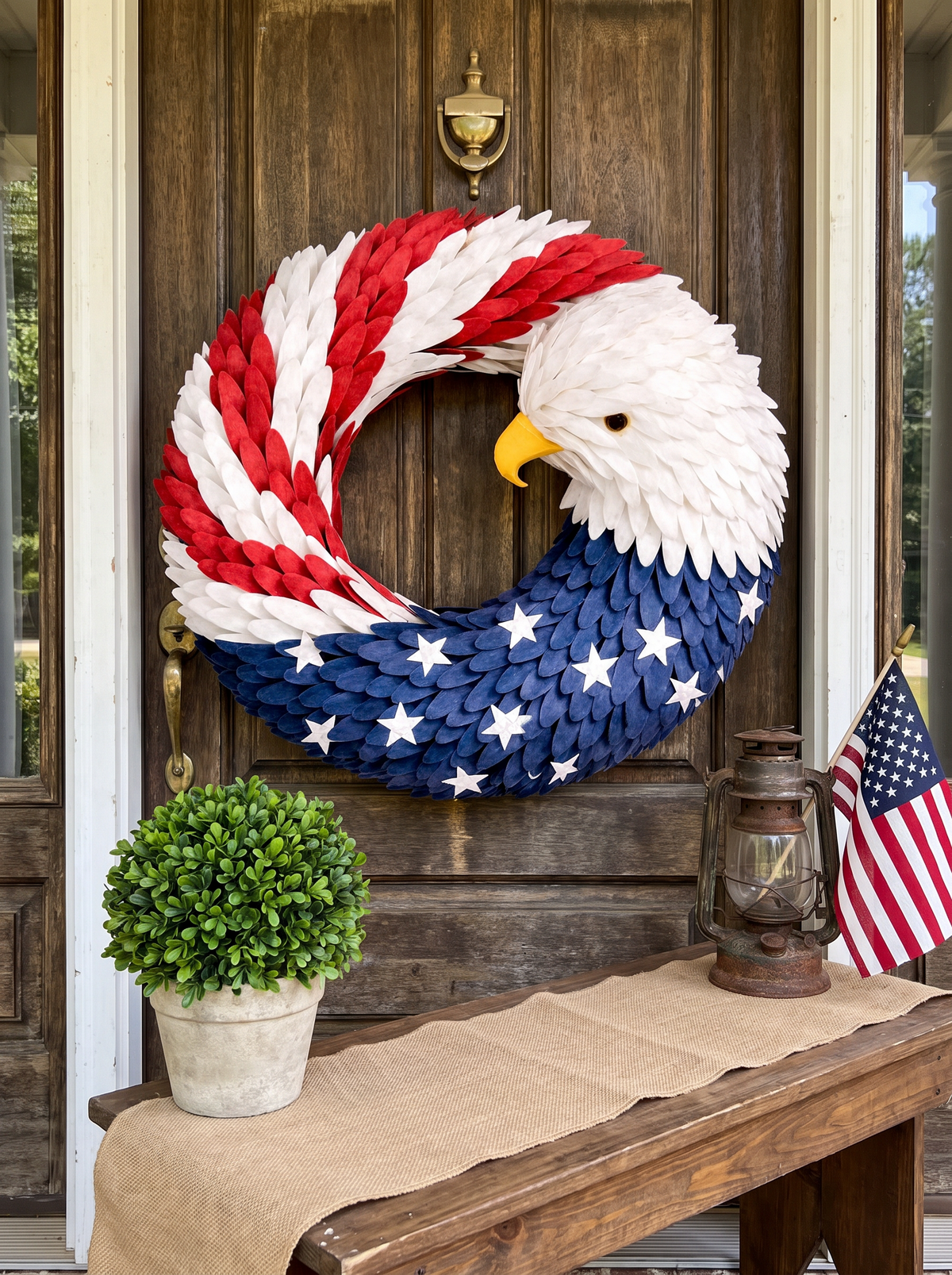 Eagle boxwood memorial wreath 1