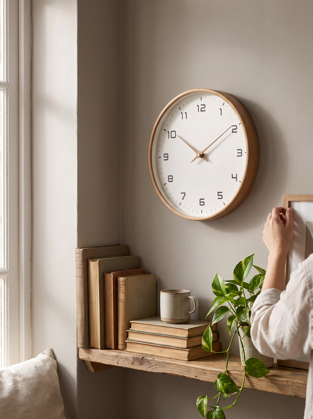 Minimalist silent wooden wall clock 2