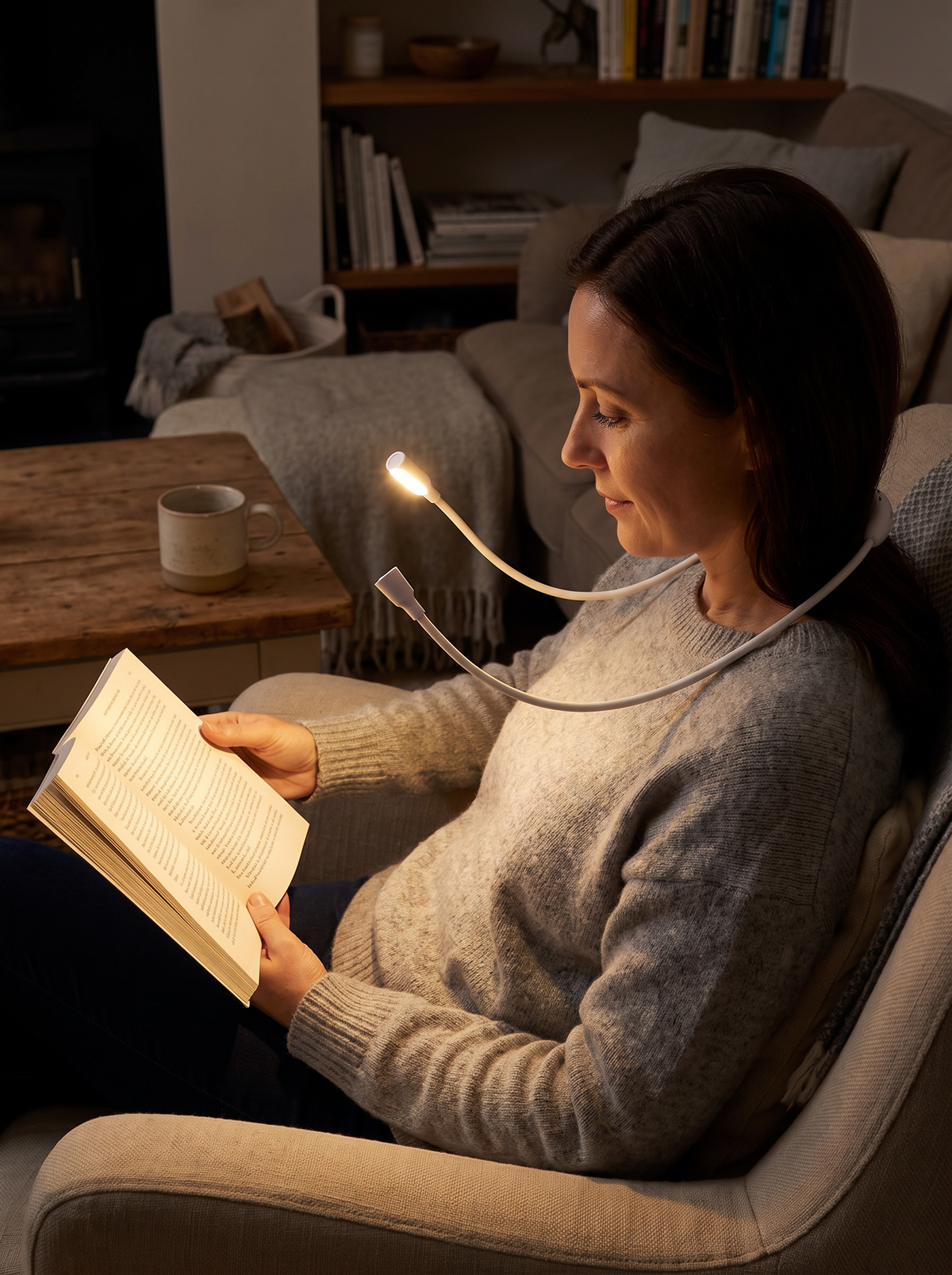 Hands free LED neck reading light 2