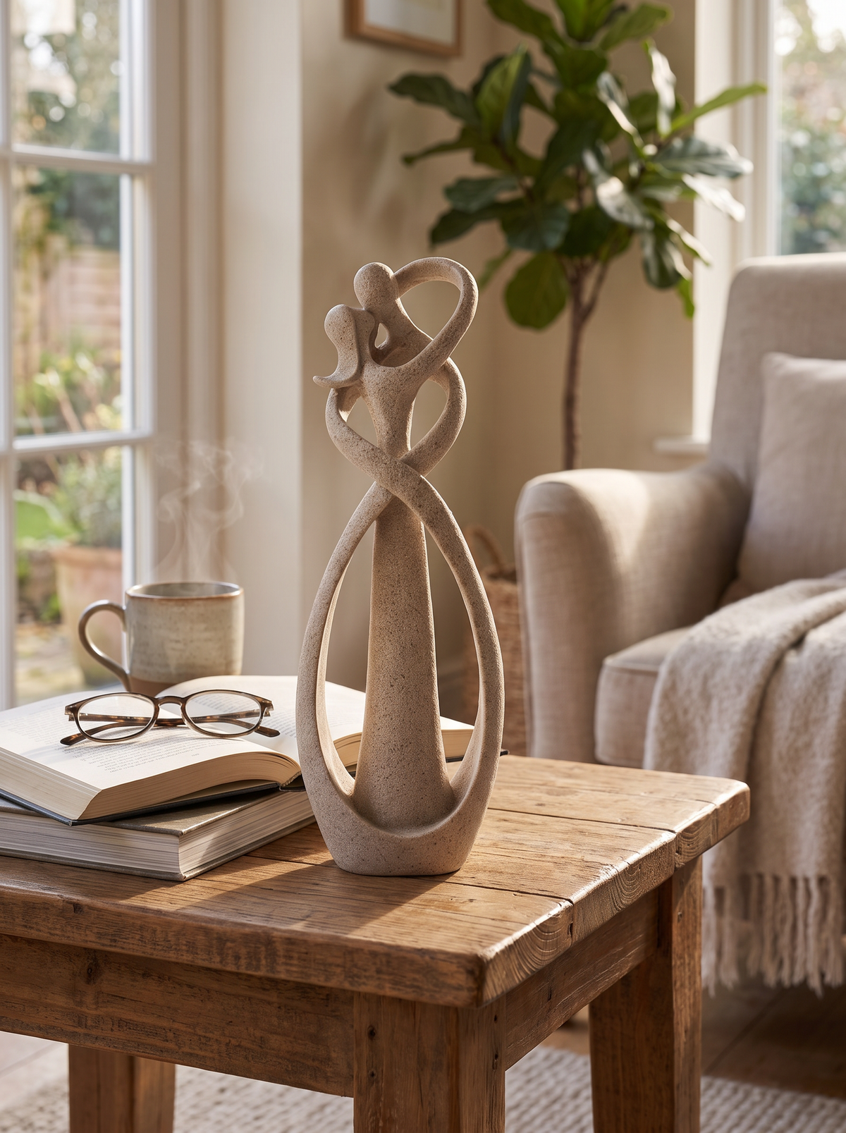 Modern abstract couple resin figurine 1