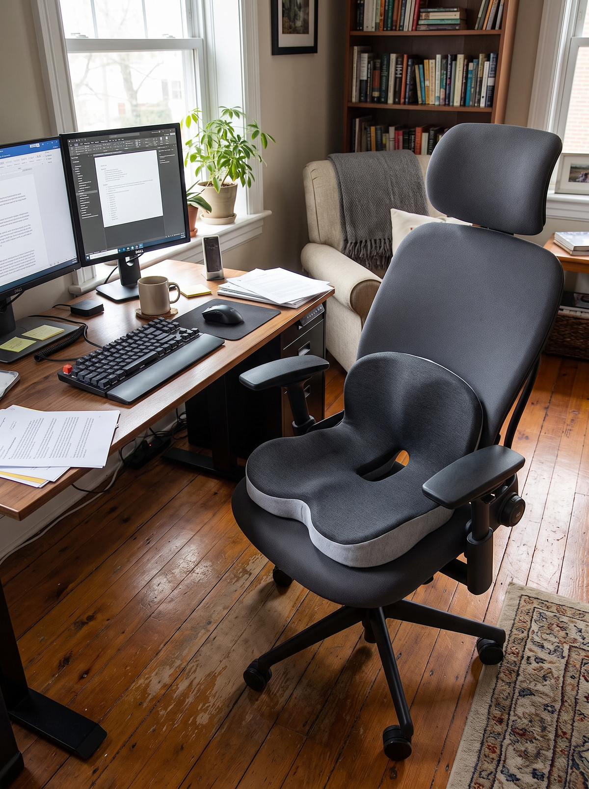 Memory foam back support chair pad 1
