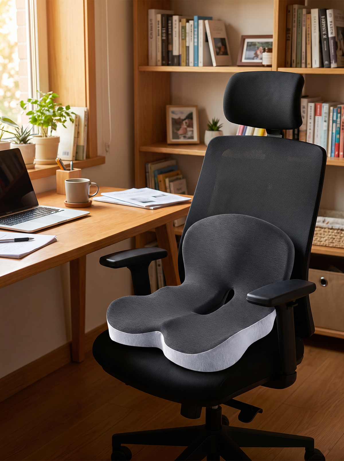 Memory foam back support chair pad 2