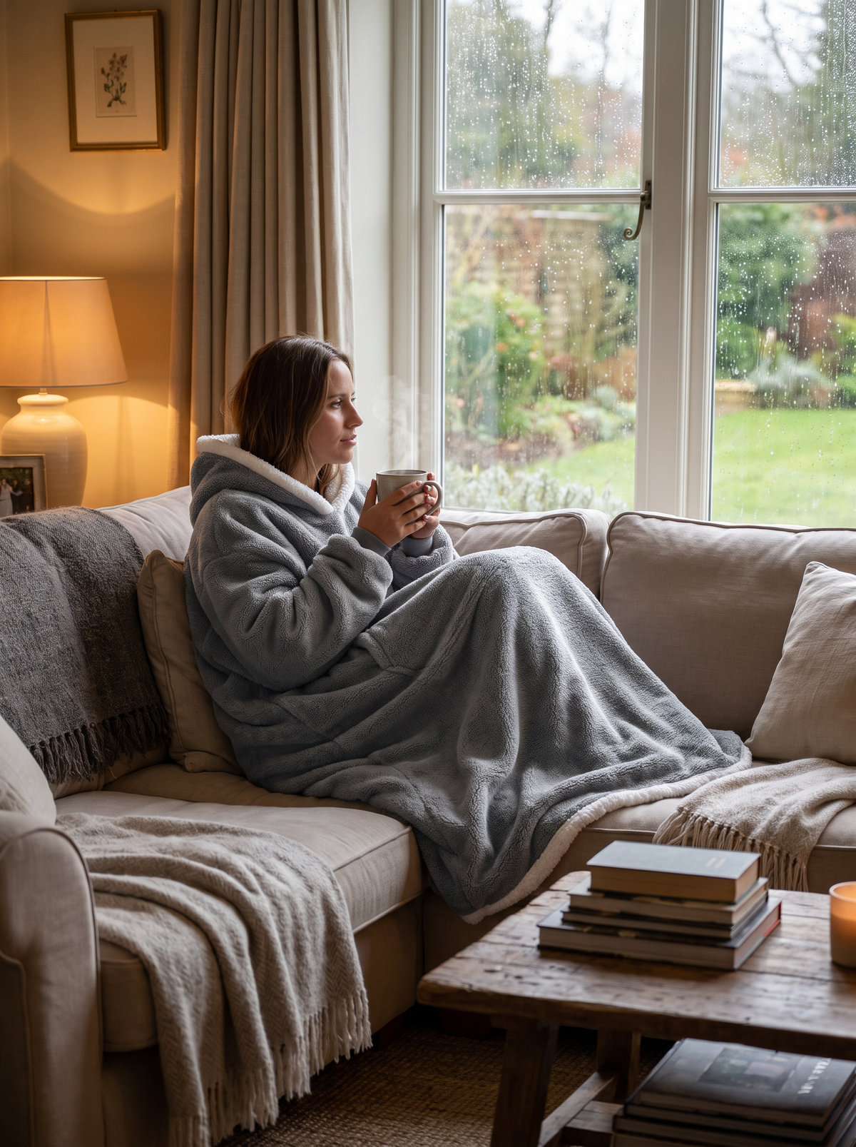 Oversized wearable hoodie blanket 1